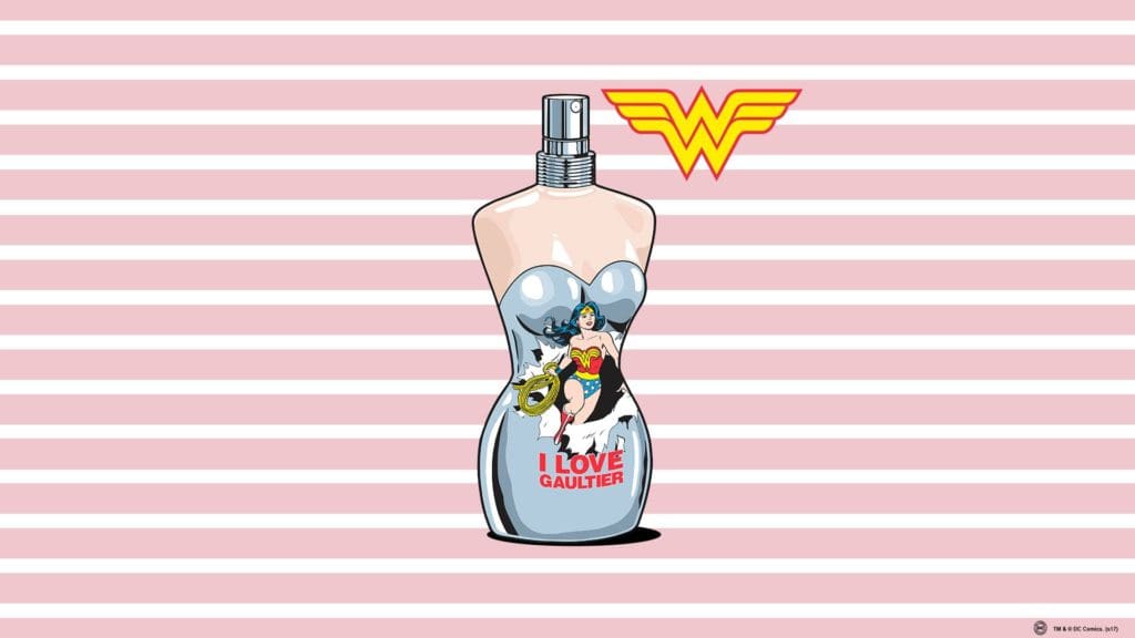 Jean Paul Gaultier with Superman and Wonder Woman Jean-Paul-Gaultier-Runway-Magazine-comic-wonder-woman-commercial