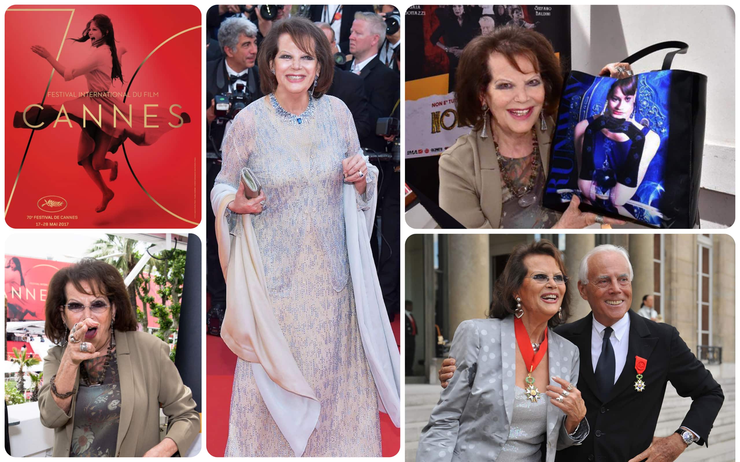 Claudia Cardinale trägt Runway Magazin Einkaufstasche