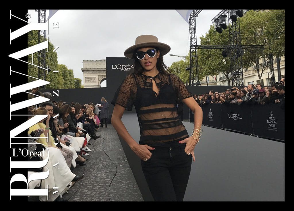 RUNWAY MAGAZINE model and representative Abigail Lopez Cruz Runway-Magazine-Model-Abigail-Lopez-Cruz-LOreal-show-Paris-Champs-Elysees