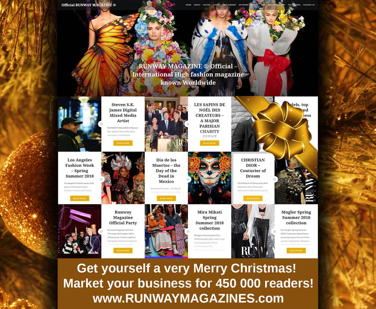Runway-Magazine-Official-France-USA-web-site-NewYork-Paris-gold RUNWAY MAGAZINE - Merry Your Market for Christmas 