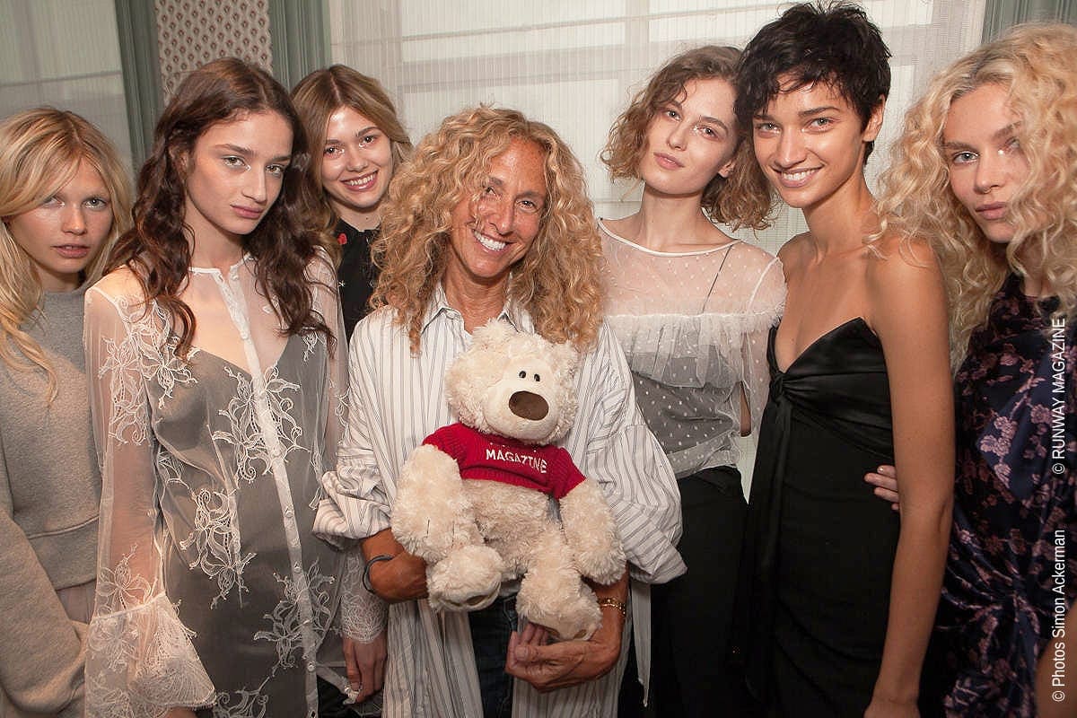 Jane Siskin, founder of "Cinq a Sept" at New York Fashion Week with Runway Magazine TEDDY RUNWAY