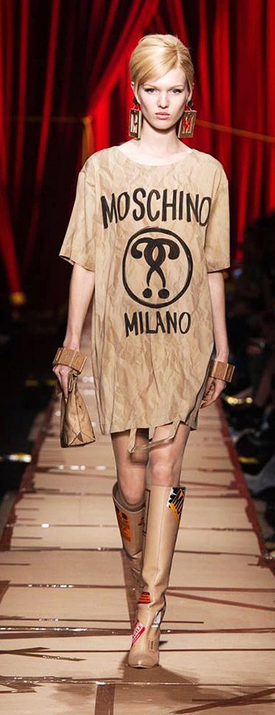 Moschino Elonora De灰色编辑在首席runway-杂志MOSCHINO时装周2017-2018秋冬