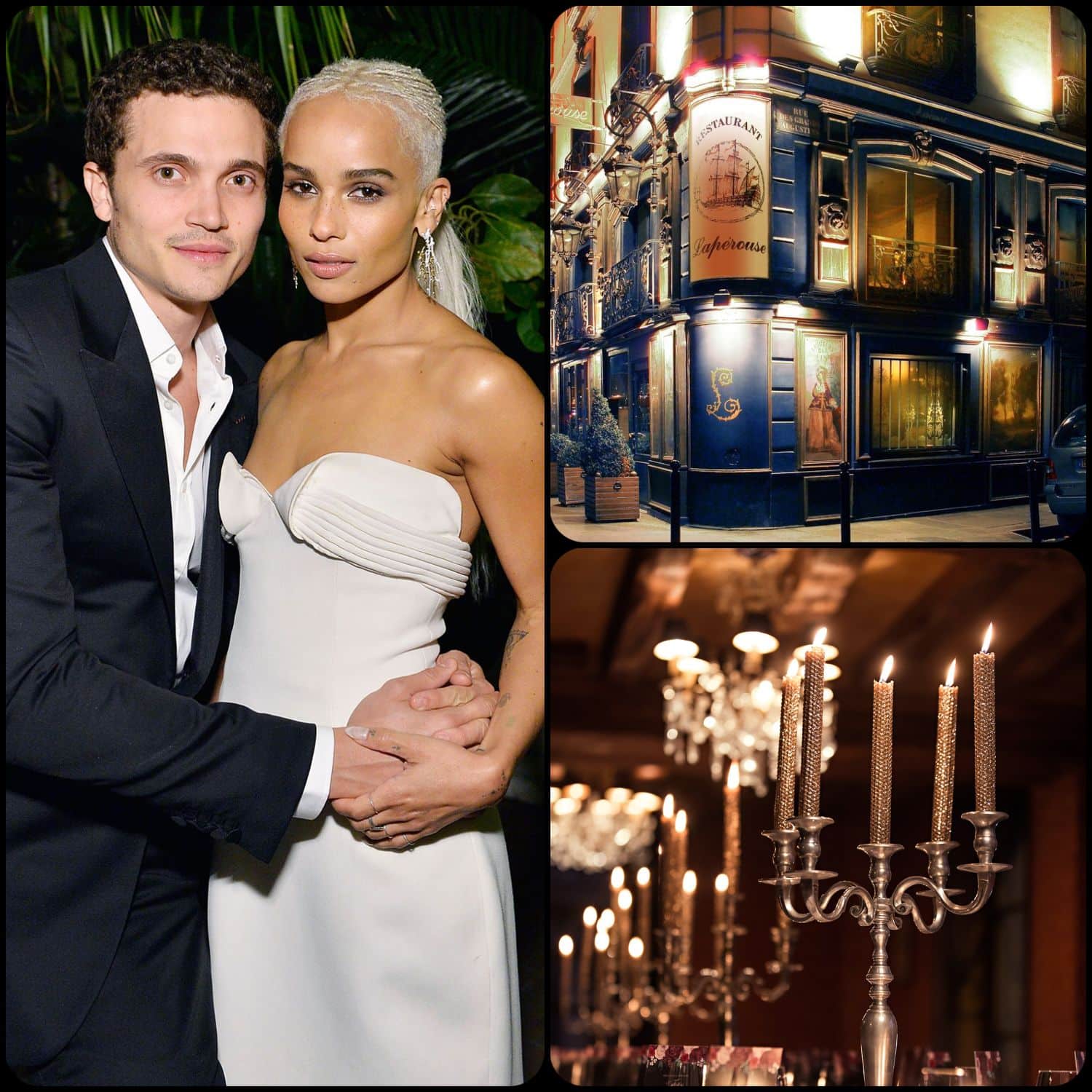 Zoe Kravitz e Karl Glusman casados ​​em Paris por RUNWAY REVISTA. Restaurant Laperouse 28 de junho de 2019