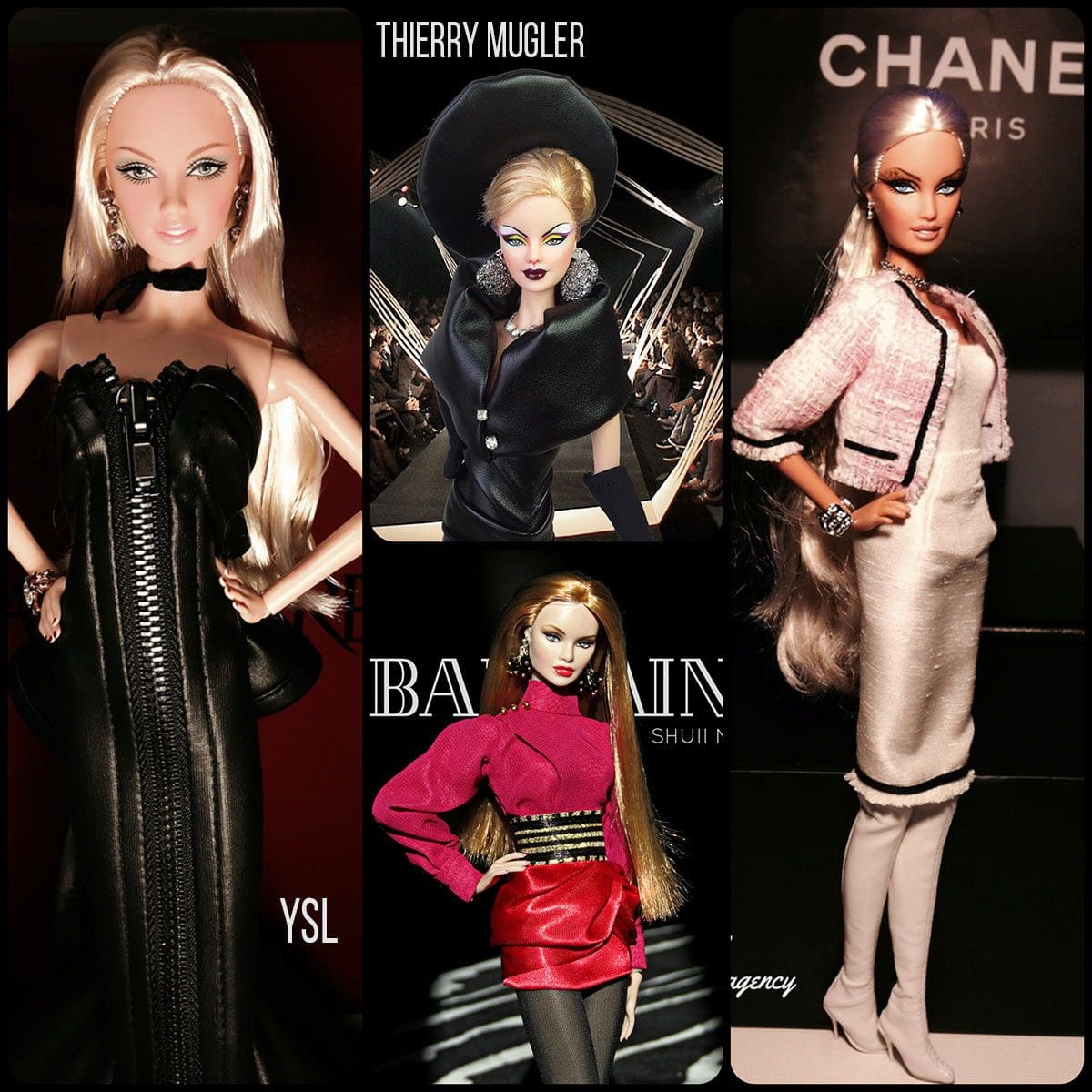 Barbie de Thierry Mugler, Chanel, Balmain y YSL de Runway Revistas