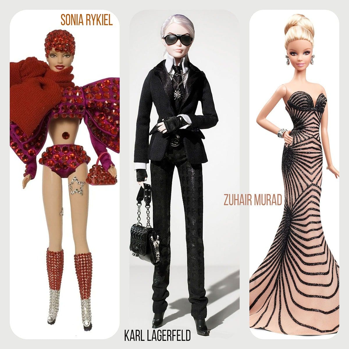 Barbie de Sonia Rykiel, Karl Lagerfeld y Zuhair Murad de Runway Revistas