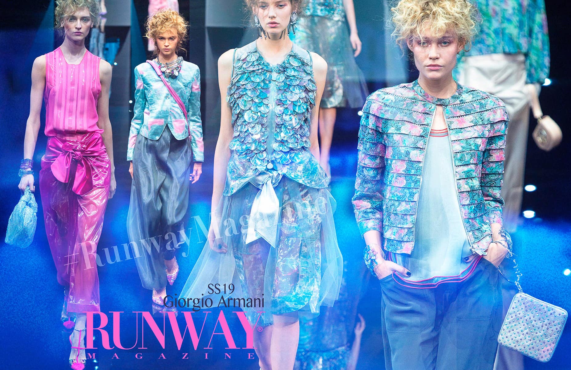 Blue Trend - Giorgio Armani Printemps Été 2018 par Runway Magazine Fashion Week de Paris