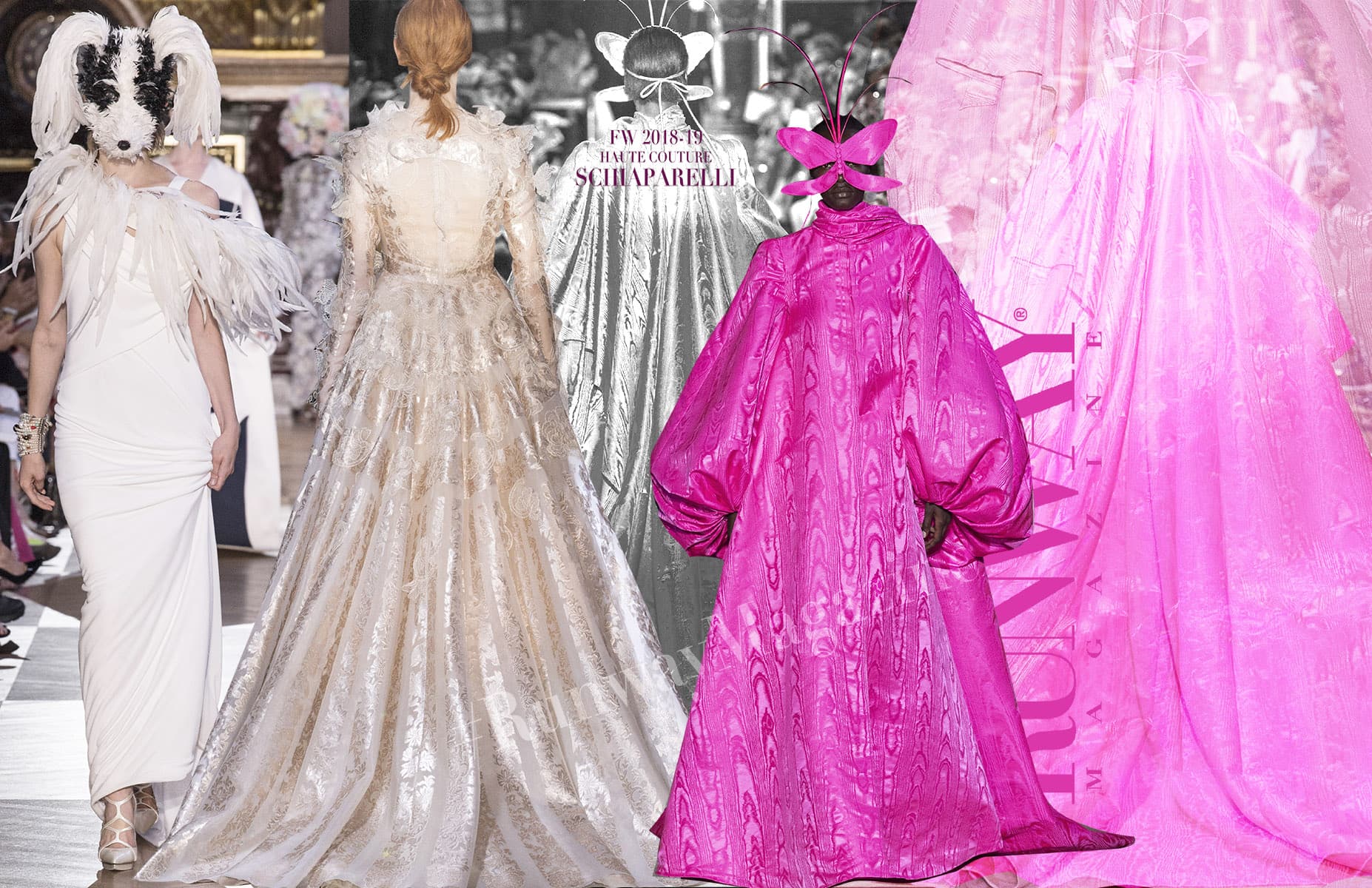 Tendance rose -Schiaparelli Automne-Hiver 2018-2019 par Runway Magazine Fashion Week de Paris