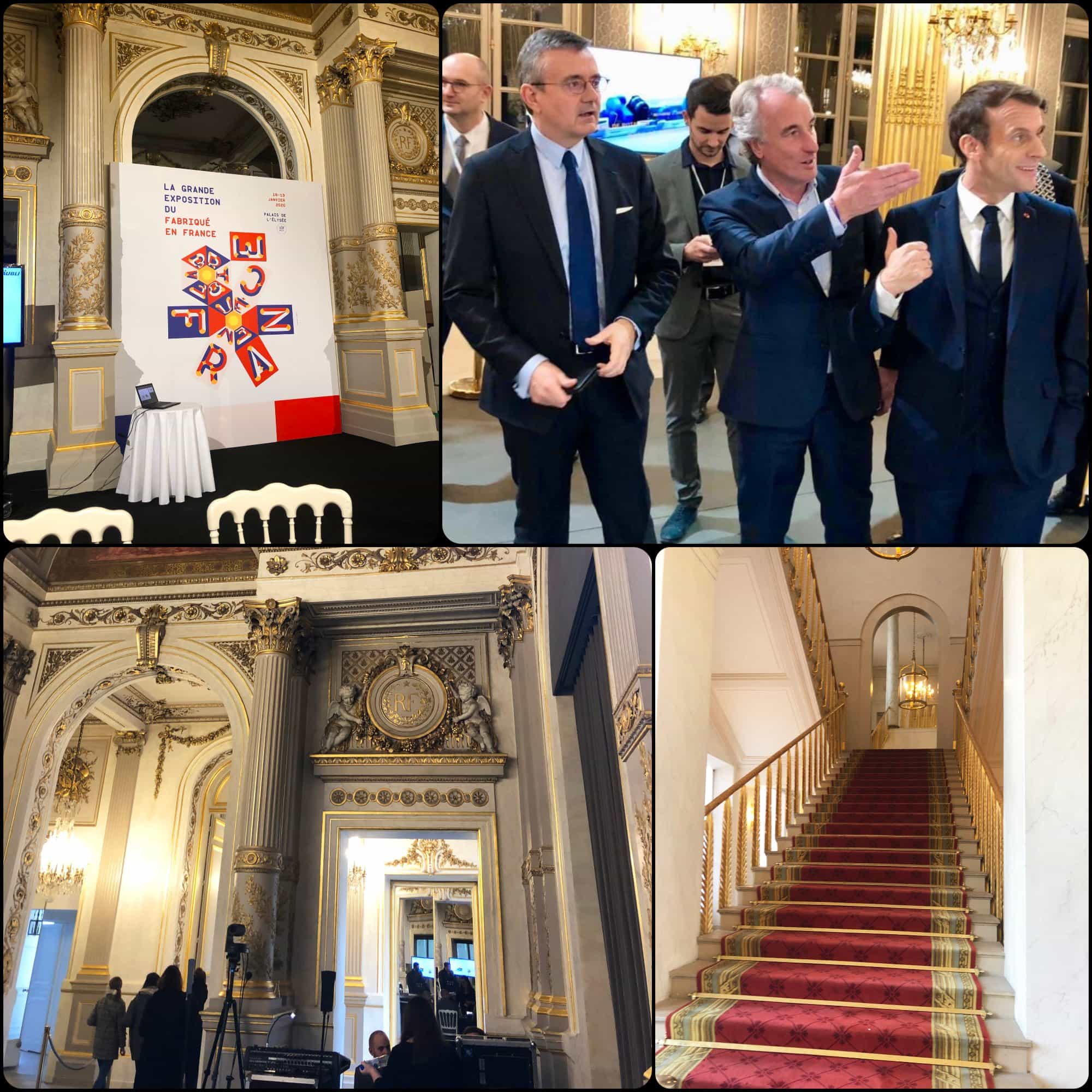 Emmanuel and Brigitte Macron - Grand Exhibition opening at Elysée. Fabriqué en France à Présidence de la République par RUNWAY MAGAZINE