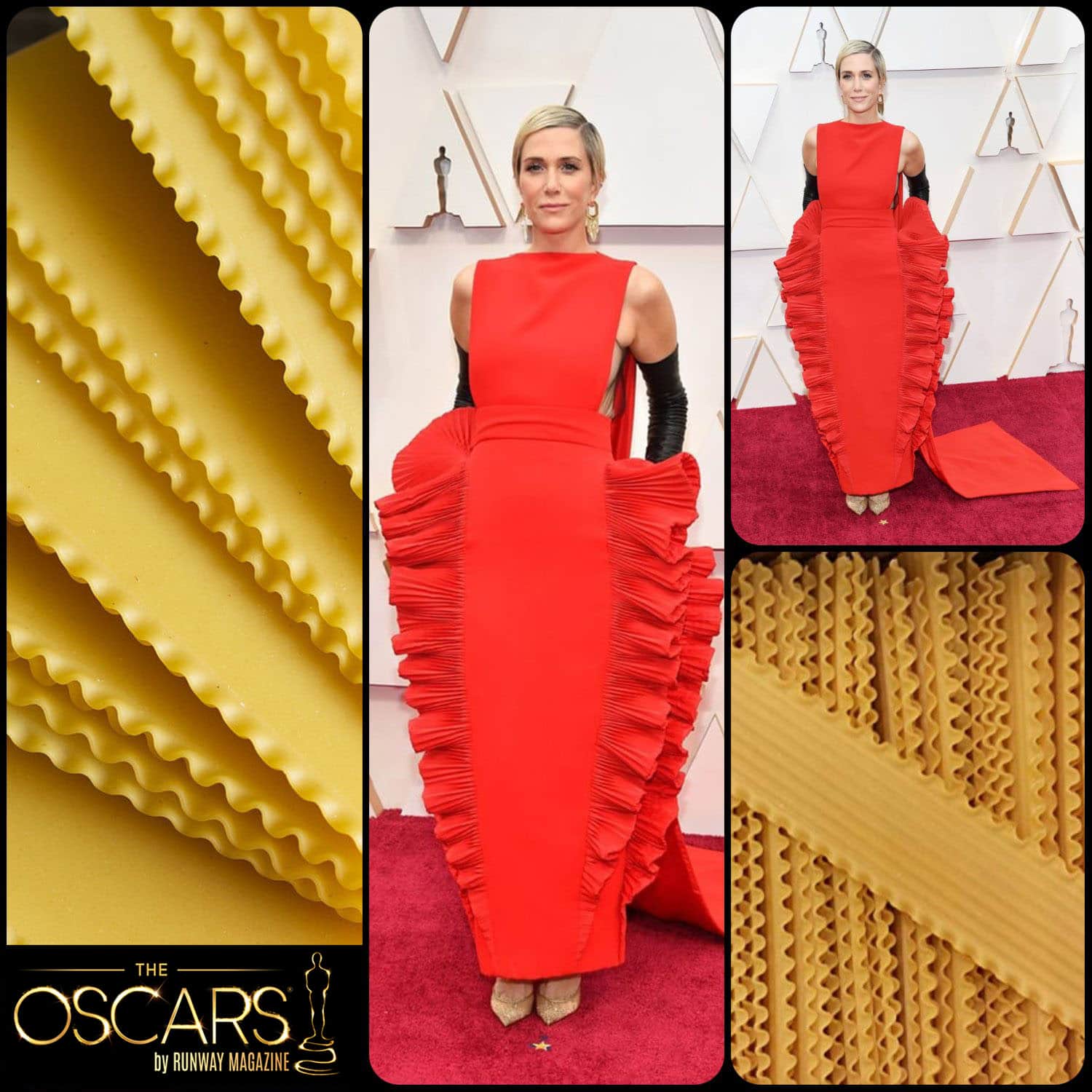Kristen Wiig in Lasagna Valentino Haute Couture dress at the 2020 Oscars by RUNWAY MAGAZINE