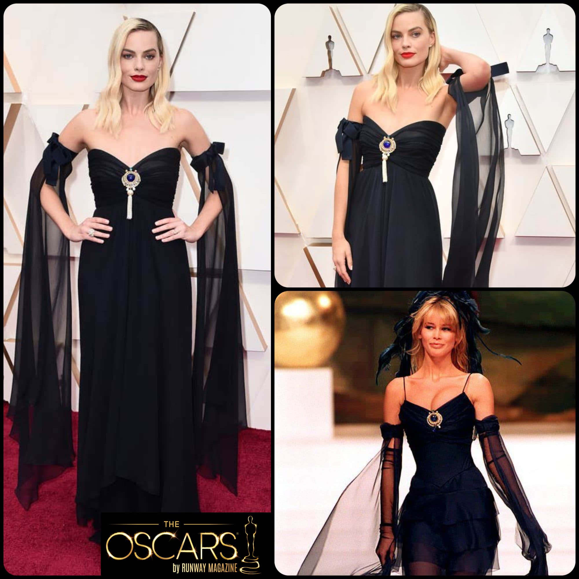 Margot Robbie in CHANEL Haute Couture Spring-Summer 1994 at the 2020 Oscars by RUNWAY MAGAZINE