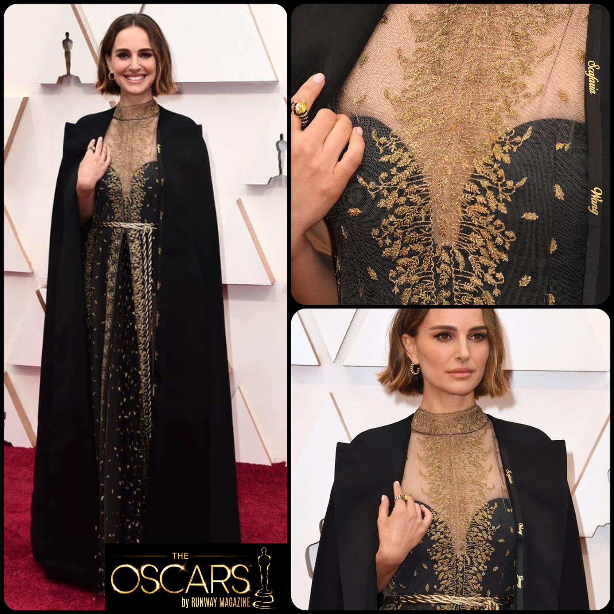Natalie Portman in DIOR Haute Couture custom dress at the 2020 Oscars by RUNWAY MAGAZINE