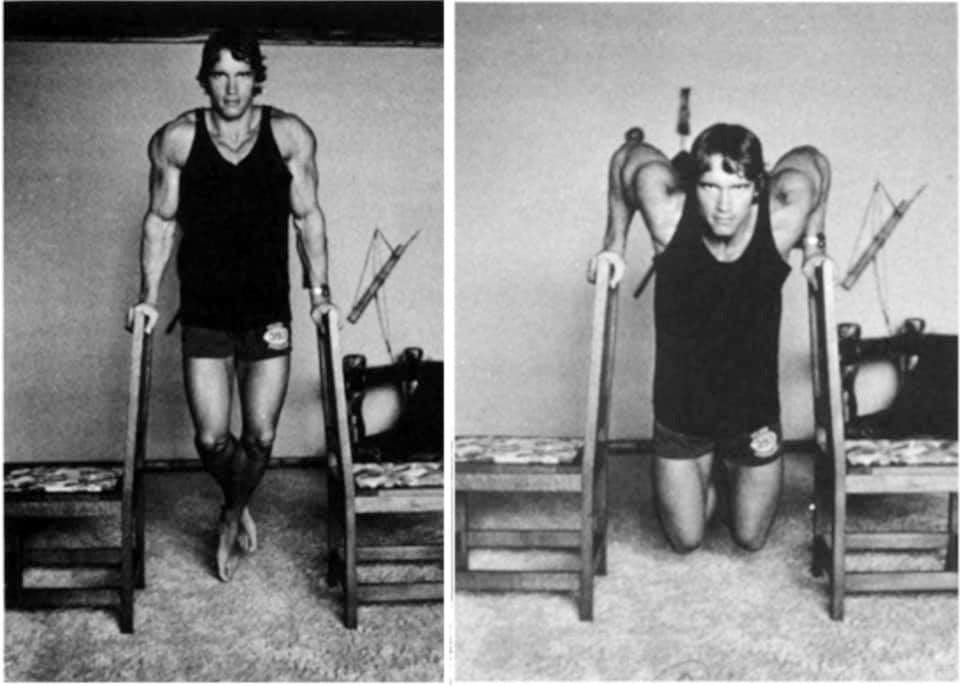 Arnold Schwarzenegger - ejercicio en casa por RUNWAY REVISTA