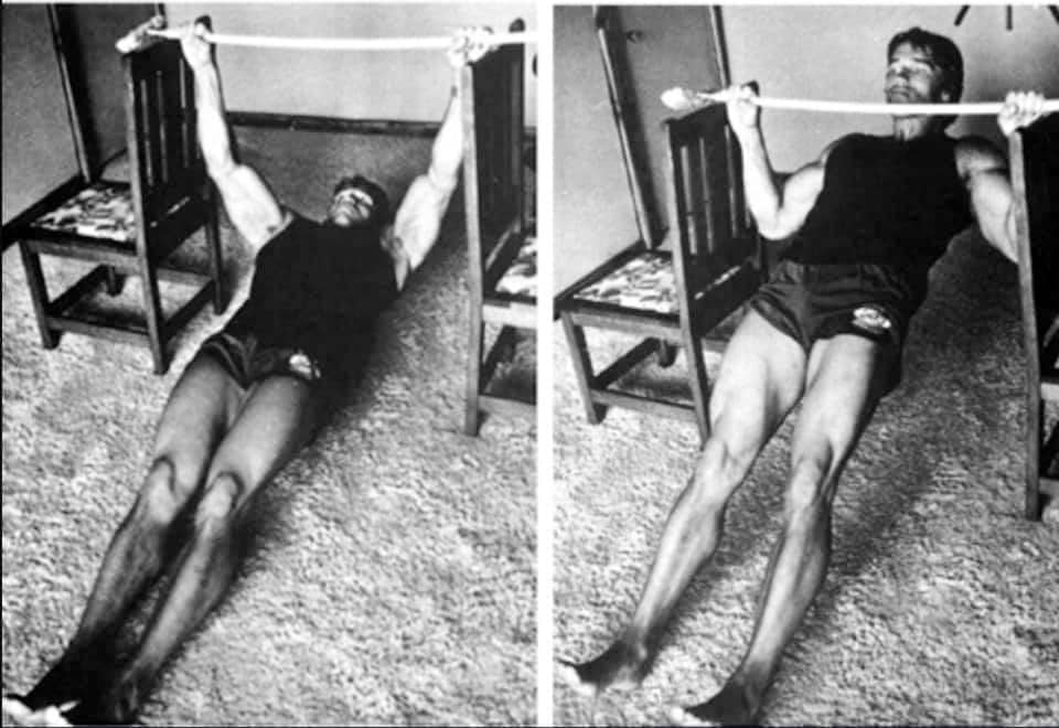 Arnold Schwarzenegger - ejercicio en casa por RUNWAY REVISTA