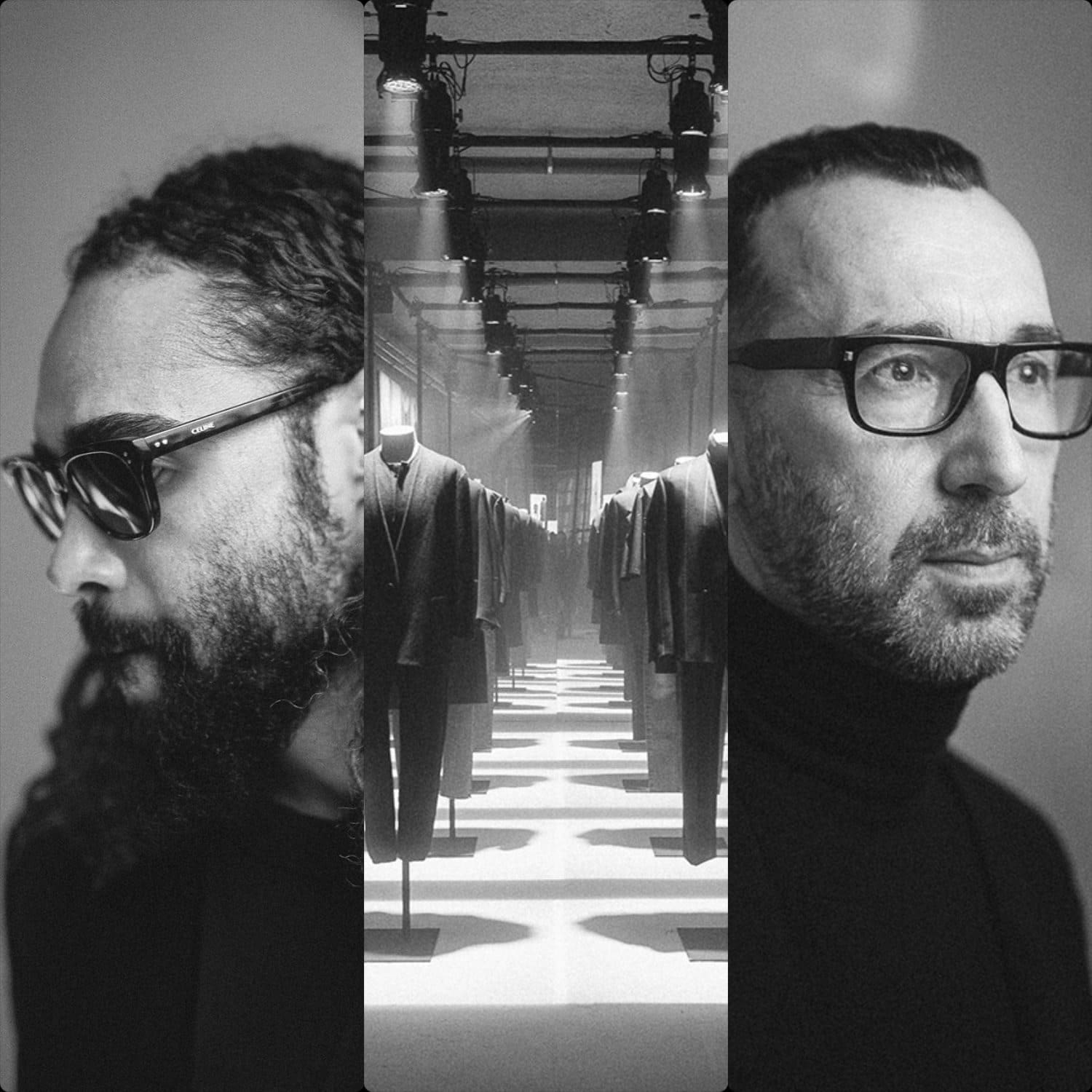 lessandro Sartori, directeur artistique d'Ermenegildo Zegna, et Jerry Lorenzo, fondateur de Fear of God. Ermenegildo Zegna et la peur de Dieu automne-hiver 2020-2021 Paris d'ici RUNWAY MAGAZINE