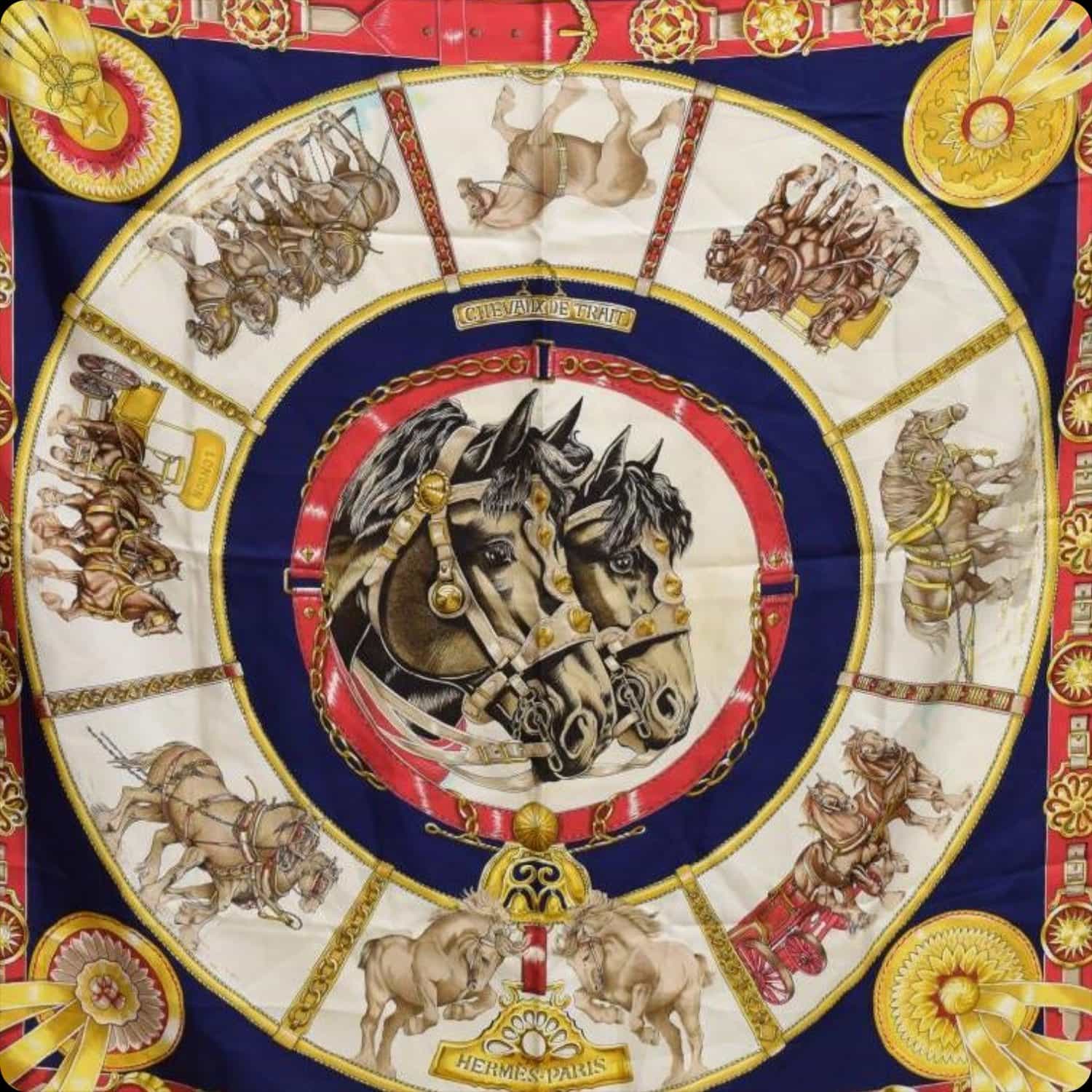 Foulard Hermès -CHEVAUX DE TRAIT