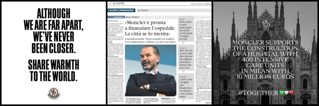 Remo Ruffini CEO of Moncler donated 10 million euros to buid hospital in Lombardy