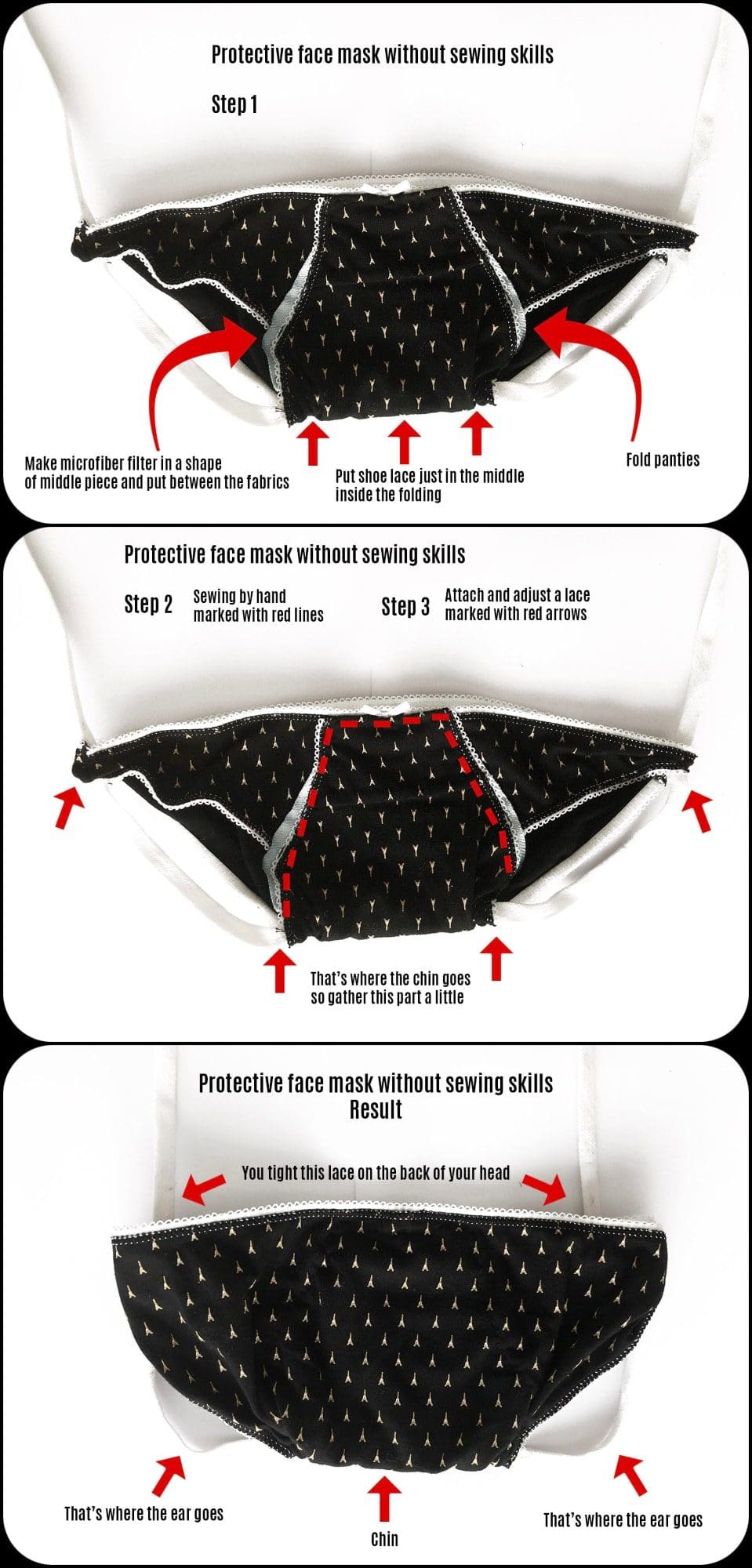 Máscaras faciais de proteção faça você mesmo sem experiência em costura