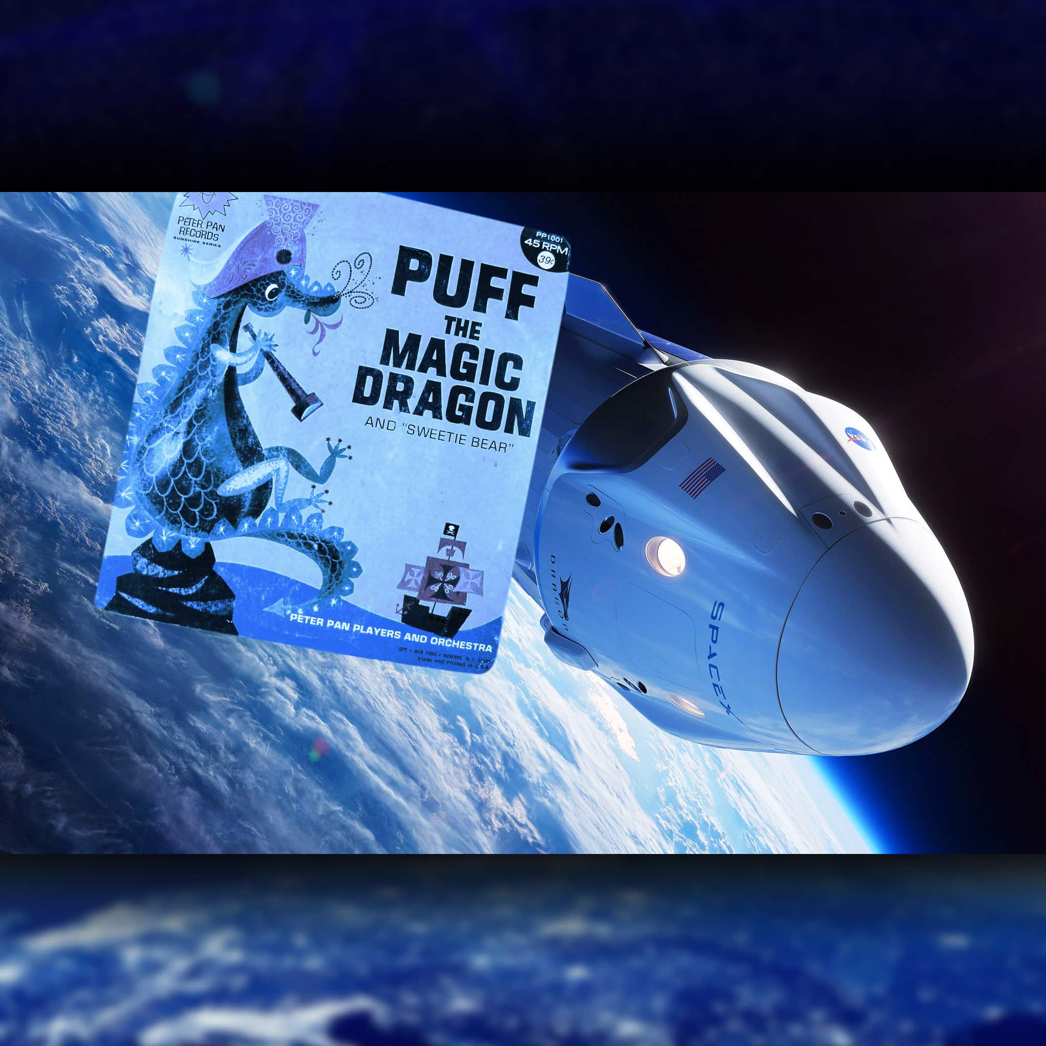 クルードラゴンDM-1SpaceX-2-パフザマジックドラゴン