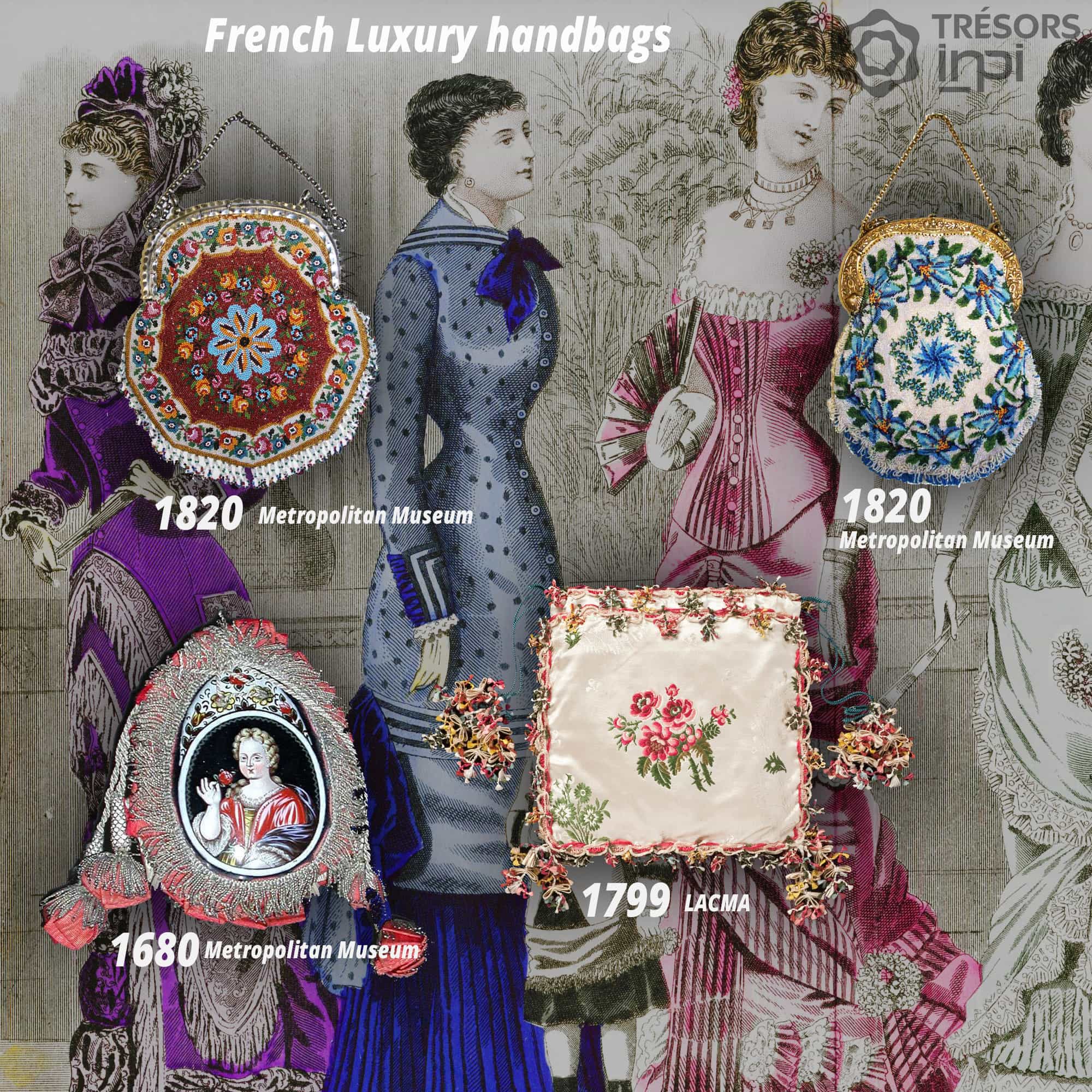 Histoire du sac à main - Trésors INPI - Sacs à main français de 1680-1820 - Museo Metropolitano