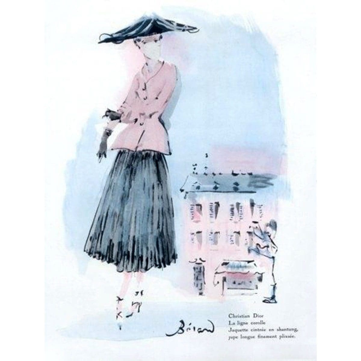 Иллюстрация Кристиана Берара 1947 года для Christian Dior
