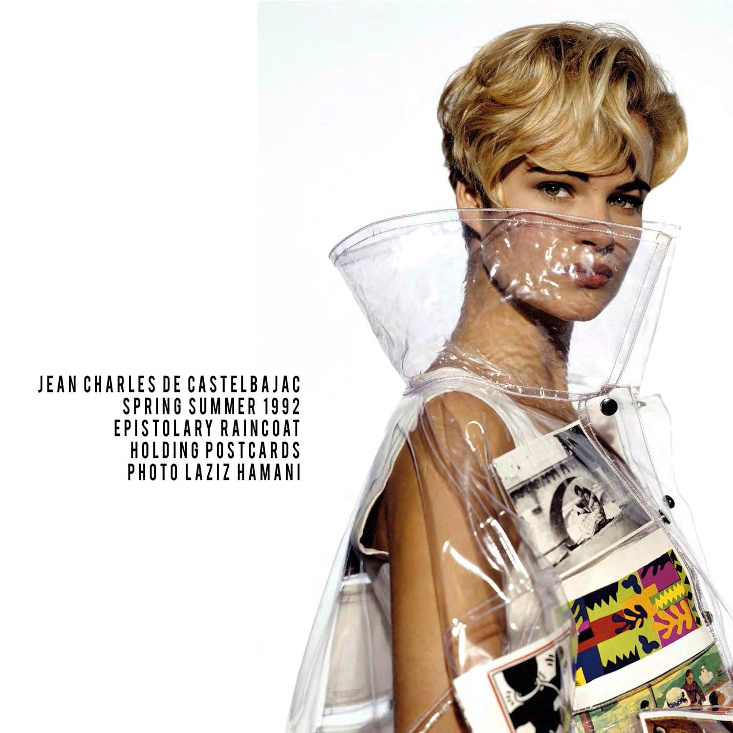 JC de Castelbajac-Summer-1992-Epistolary Raincoat-Photo-Laziz-Hamani