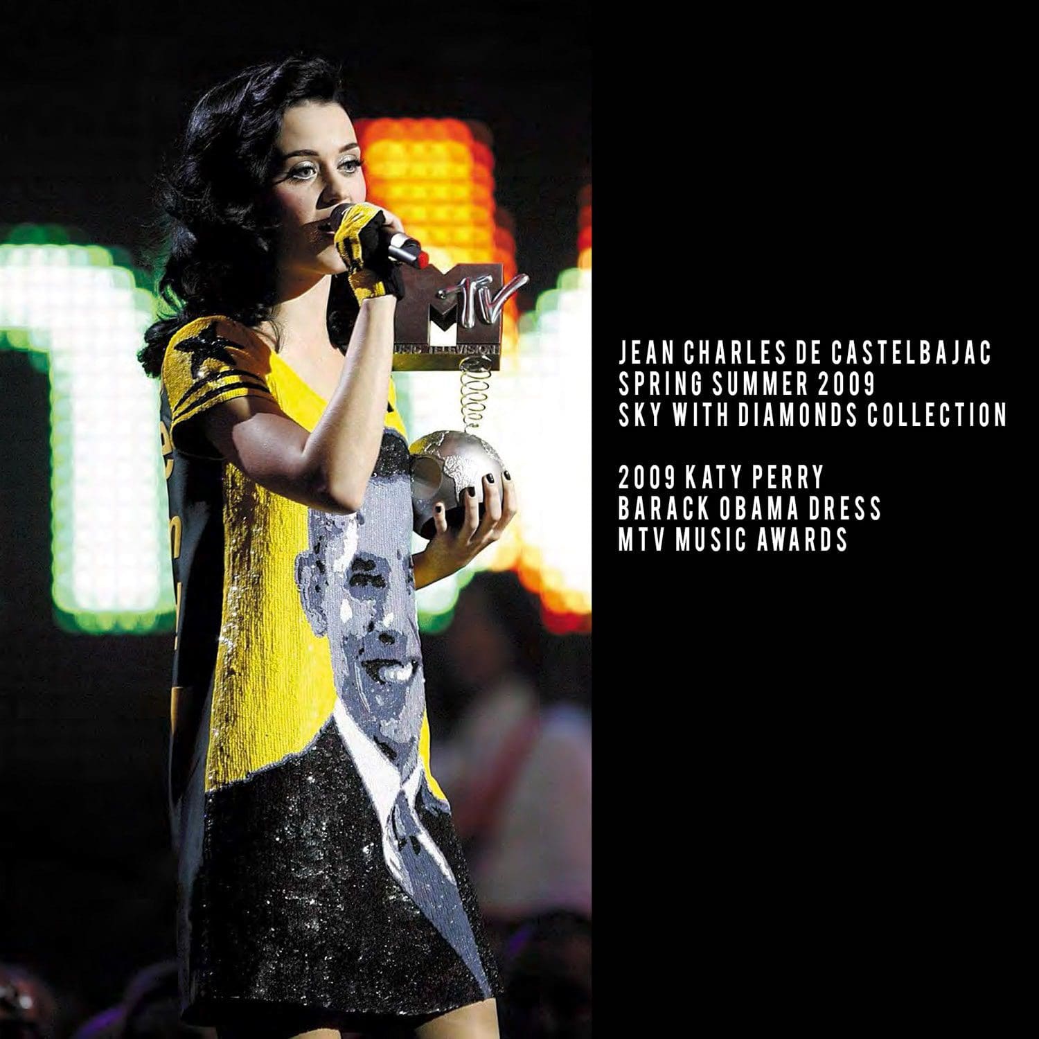 JC de Castelbajac-Summer 2009-Katy Perry in Barack Obama dress-MTV awards-In the Sky Collection