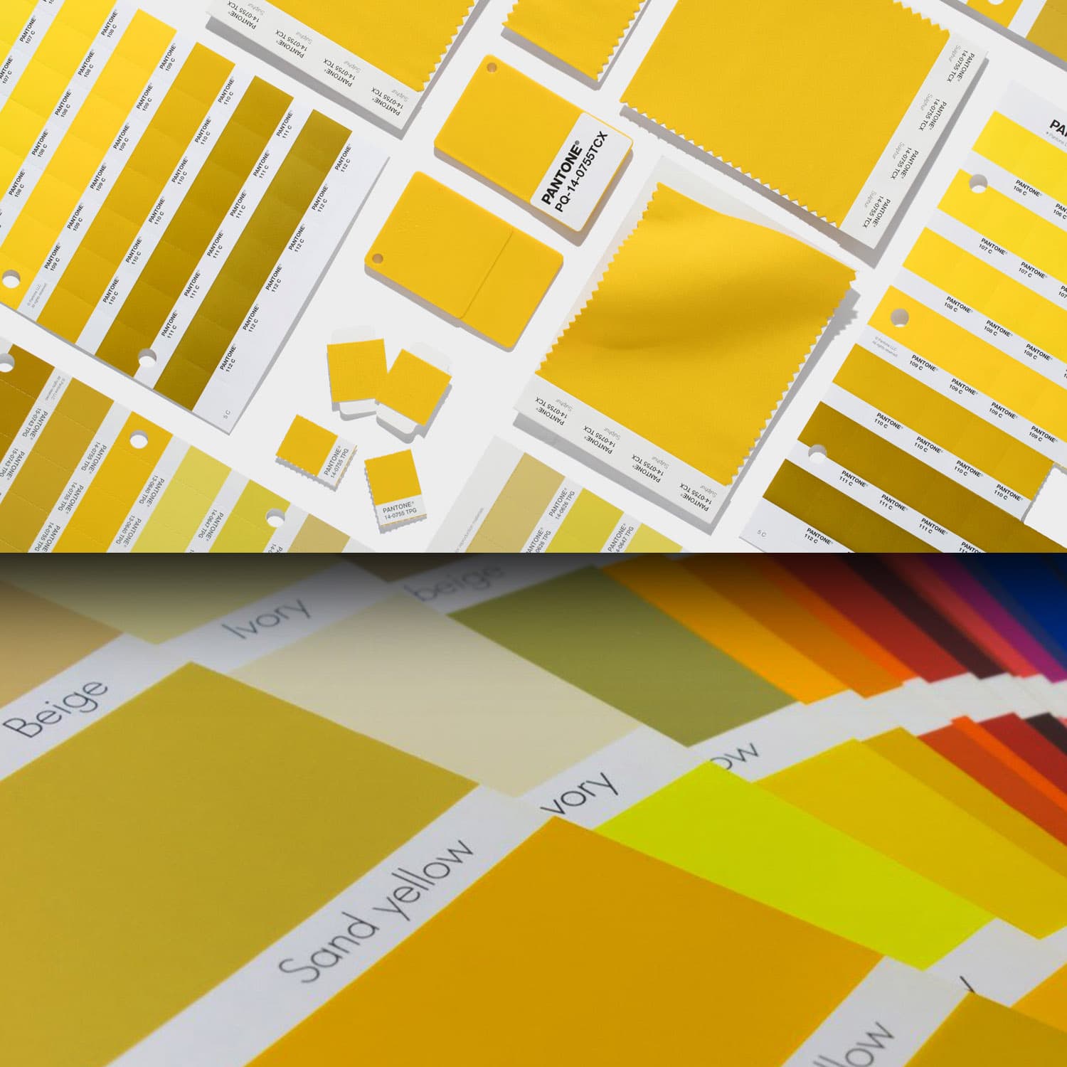 Pantone Gelb Farbkarte