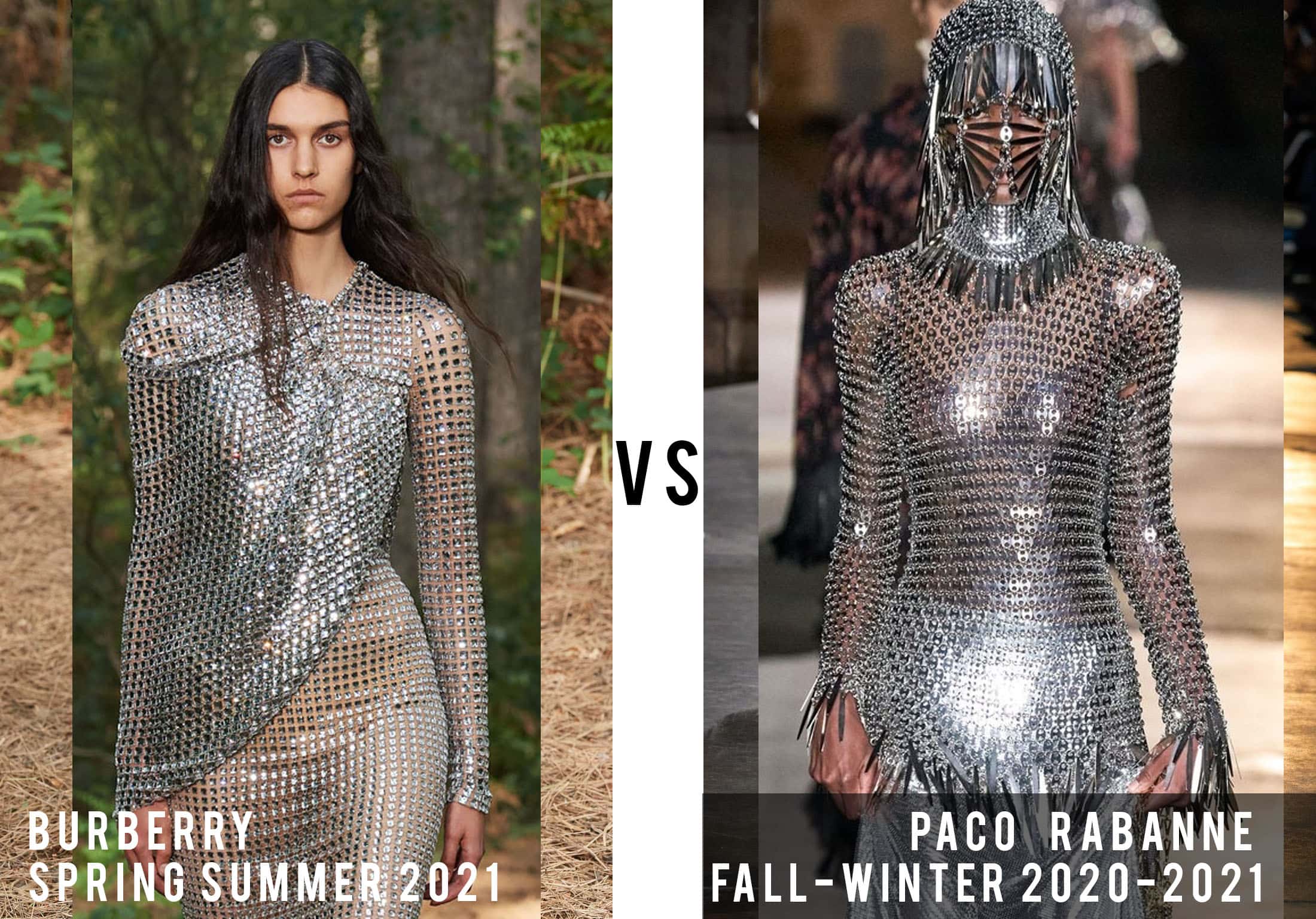 Burberry весна-лето 2021 против Paco Rabanne осень-зима 2020-2021