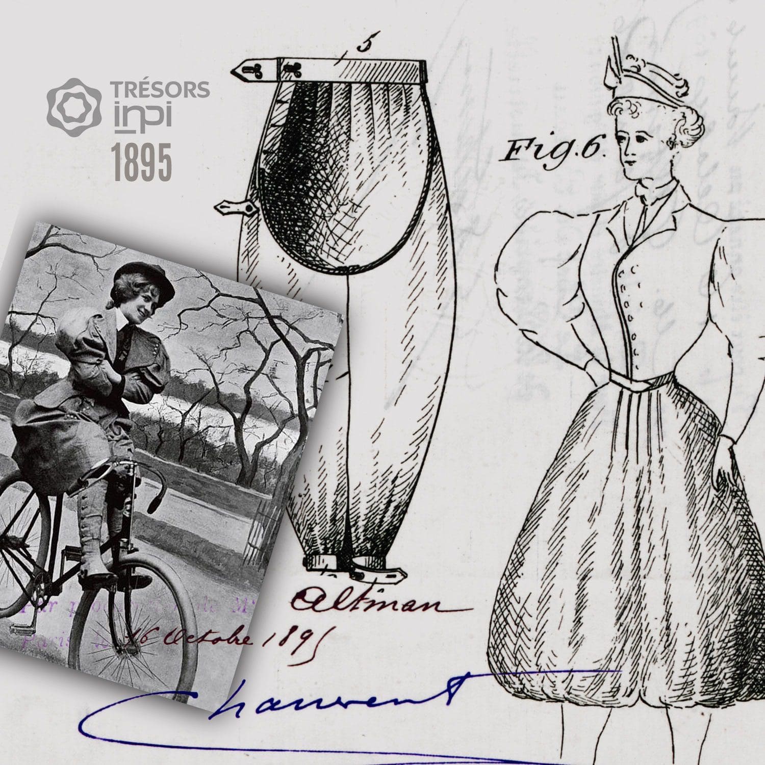 ベンジャミンアルトマン1895年サイクリストの発明のためのふくらんでいるブリーチ-INPIアーカイブ