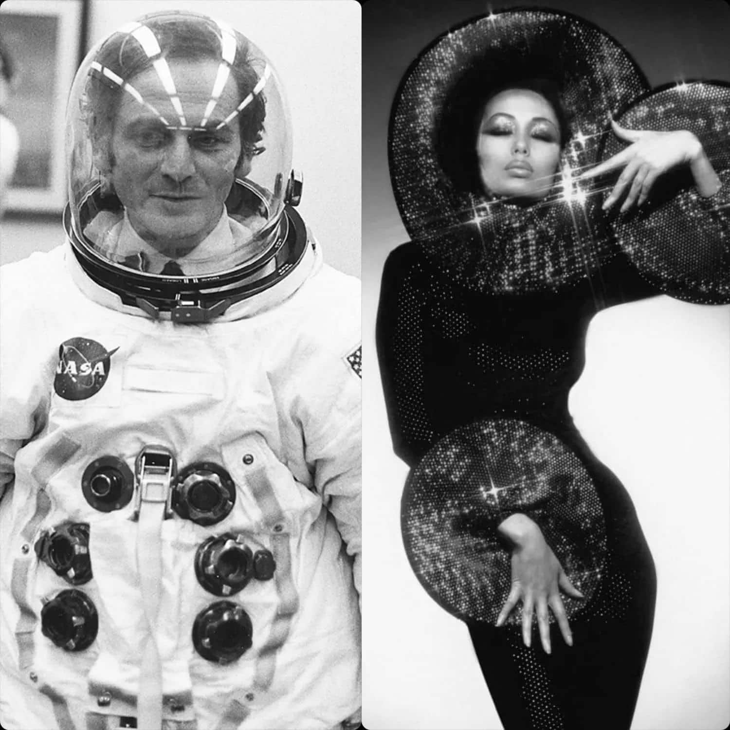Pierre Cardin en costume de Neil Arstrong à la NASA par Runway Magazine