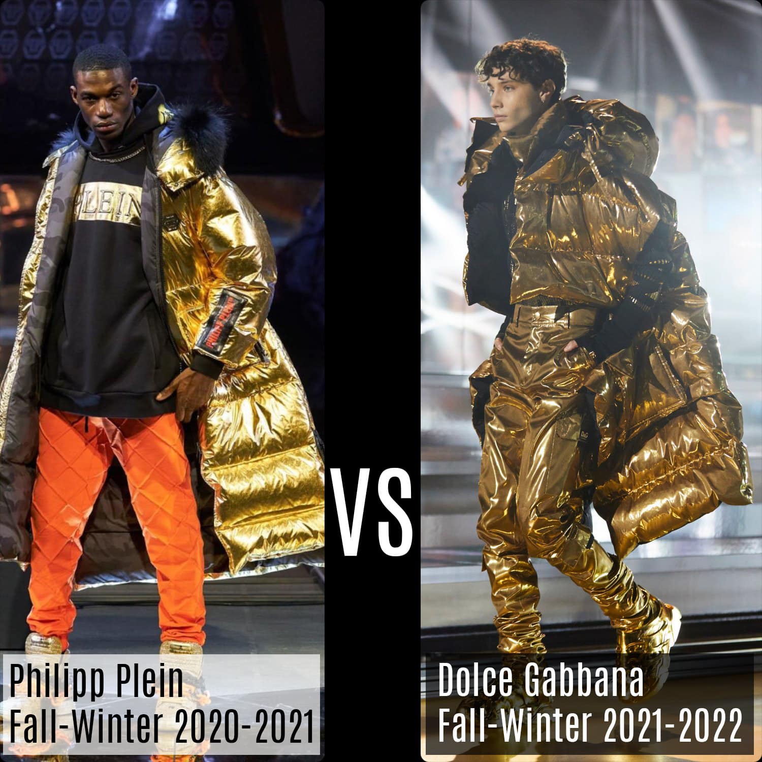 Philipp Plein Fall-Winter 2020-2021 vs Dolce Gabbana Fall-Winter 2021-2022