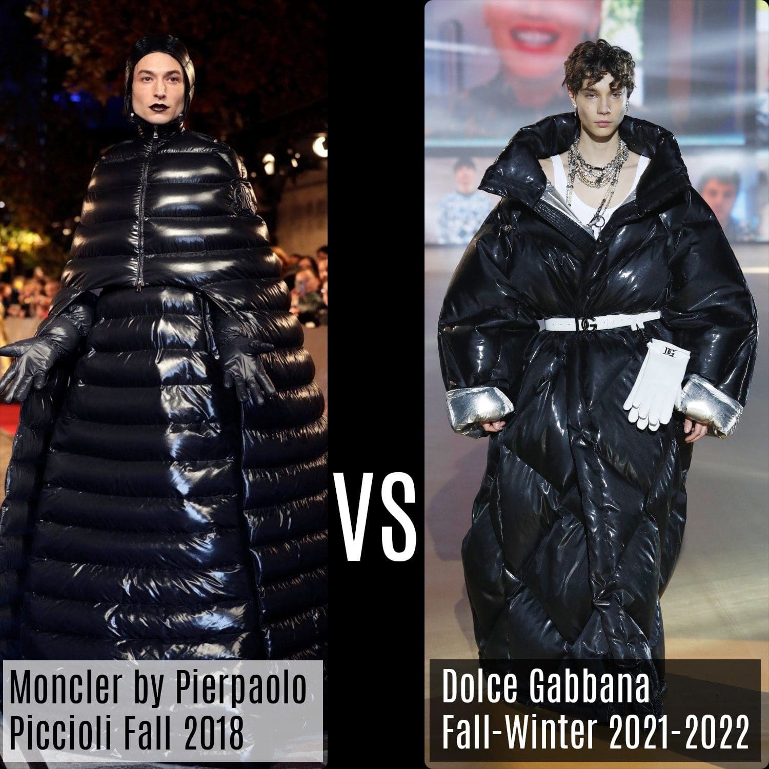 Moncler & Pierpaolo Piccioli Fall-Winter 2019-2020 by Ezra Miller vs Dolce Gabbana Fall-Winter 2021-2022
