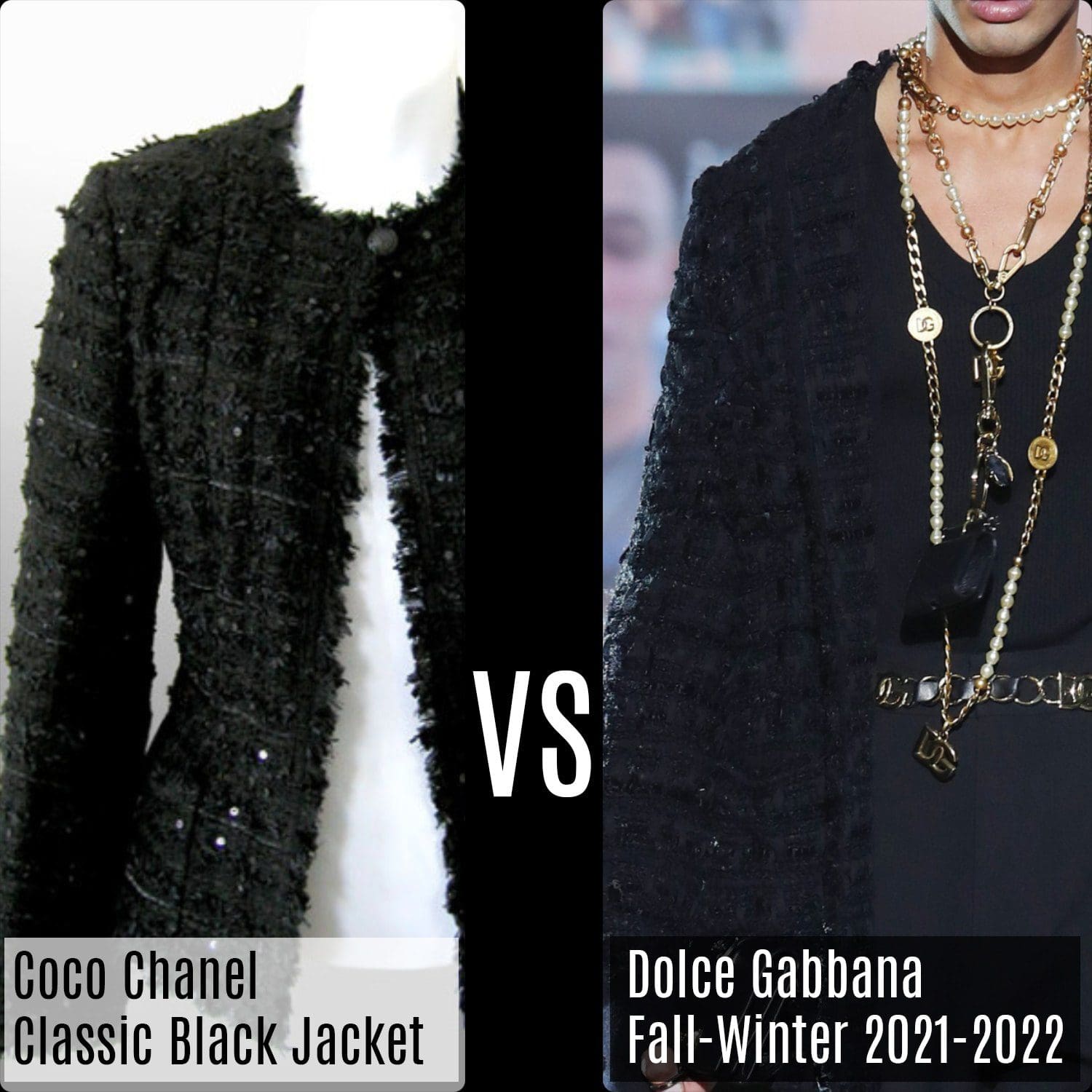 Chanel Classic Black Jacket VS Dolce Gabbana Fall-Winter 2021-2022