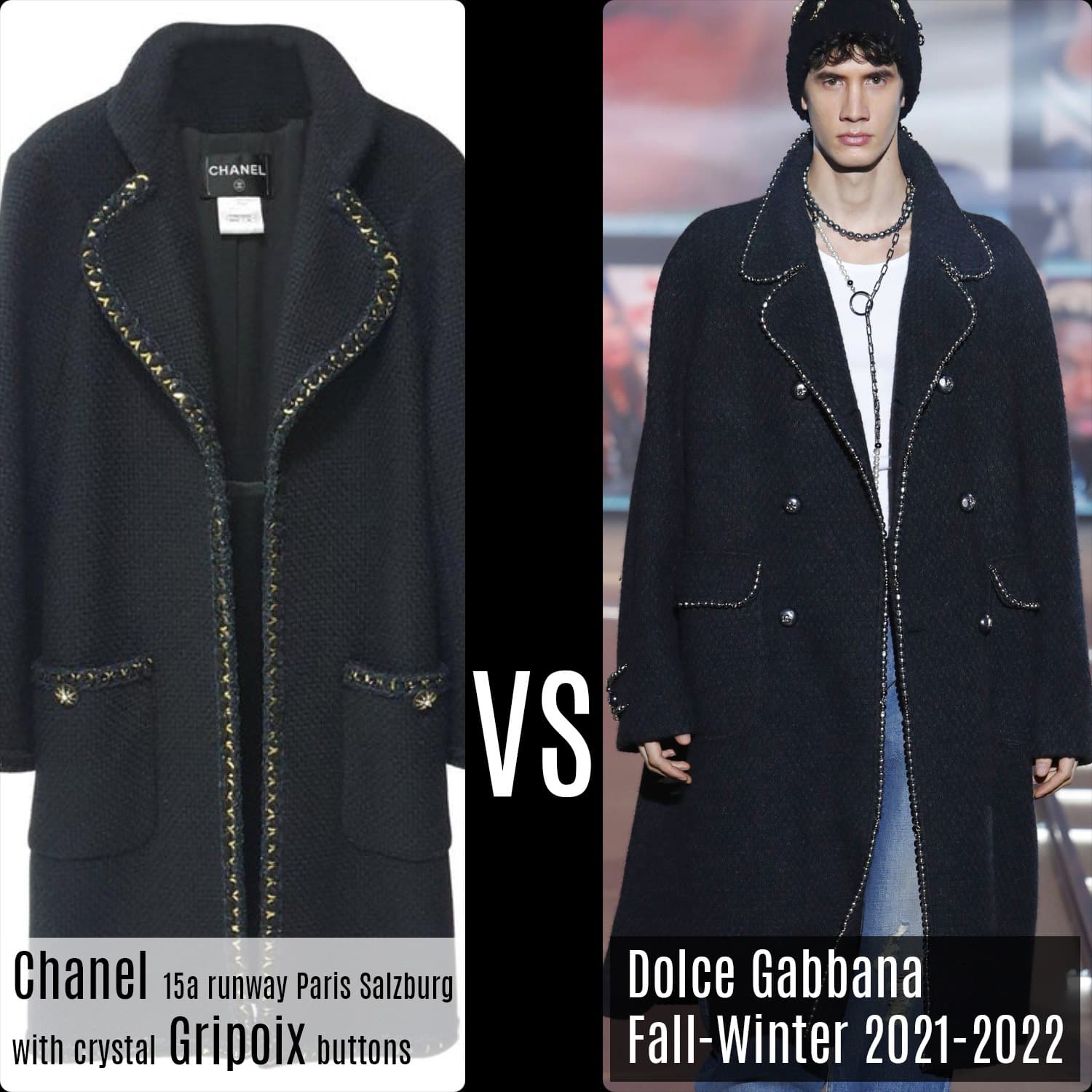 CHANEL 15a runway Paris Salzburg collection with crystal Gripoix buttons