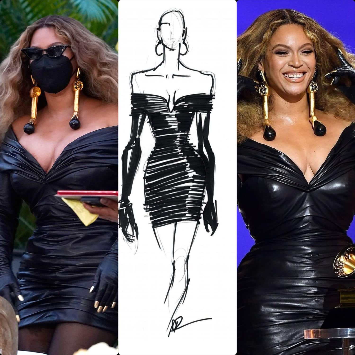 碧昂斯(Beyonce in Schiaparelli)身穿Daniel Roseberry连衣裙获得2021年格莱美奖 RUNWAY 杂志