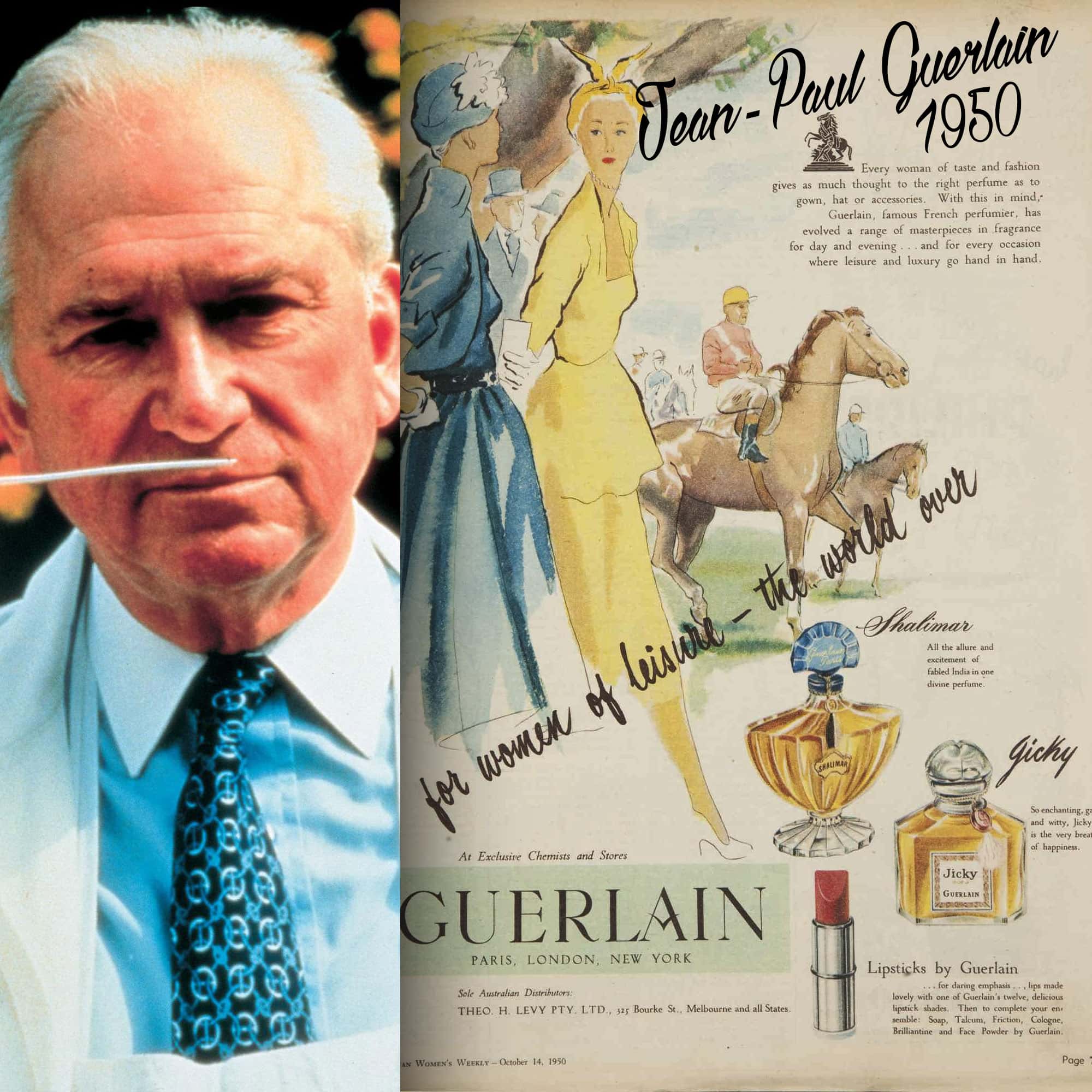 Profumi Jean Paul Guerlain - pubblicità del 1950 - Tresors INPI di RUNWAY MAGAZINE