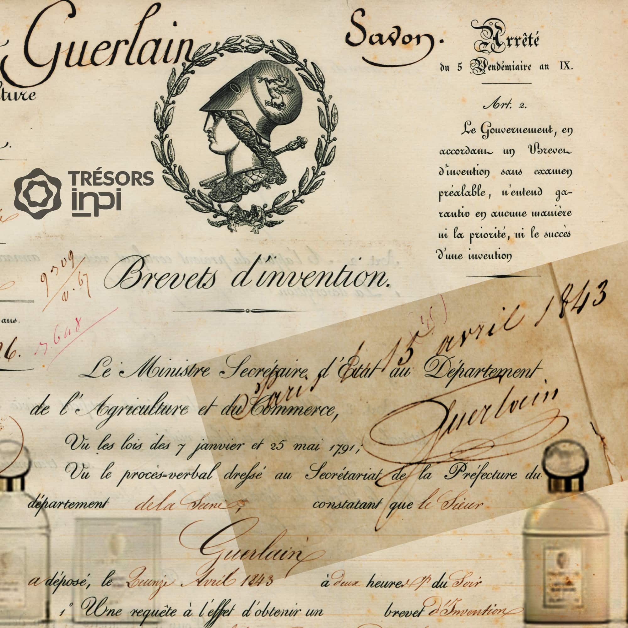 Primi brevetti depositati da Pierre-François-Pascal Guerlain 1843 - Tresors INPI di RUNWAY MAGAZINE