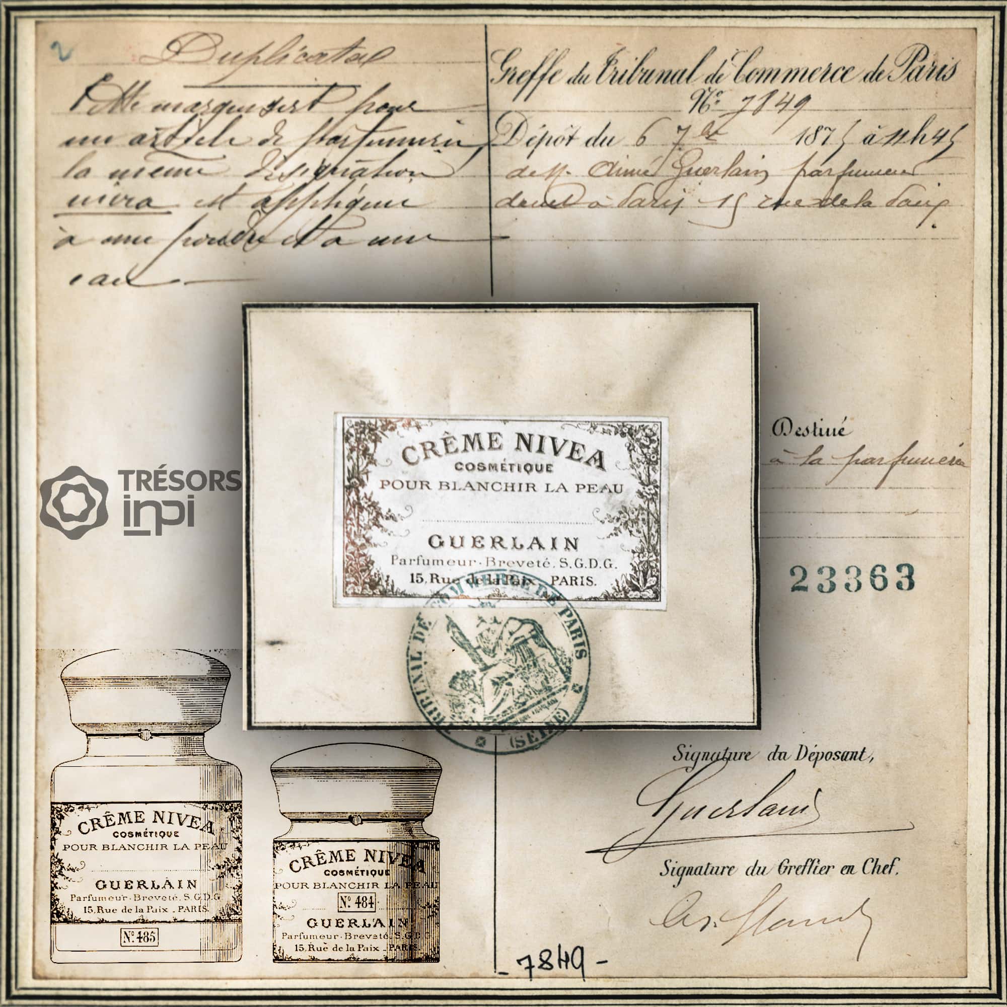 Aimé Guerlain ha depositato il brevetto 1875 per Nivea Cream -Tresors INPI da RUNWAY MAGAZINE