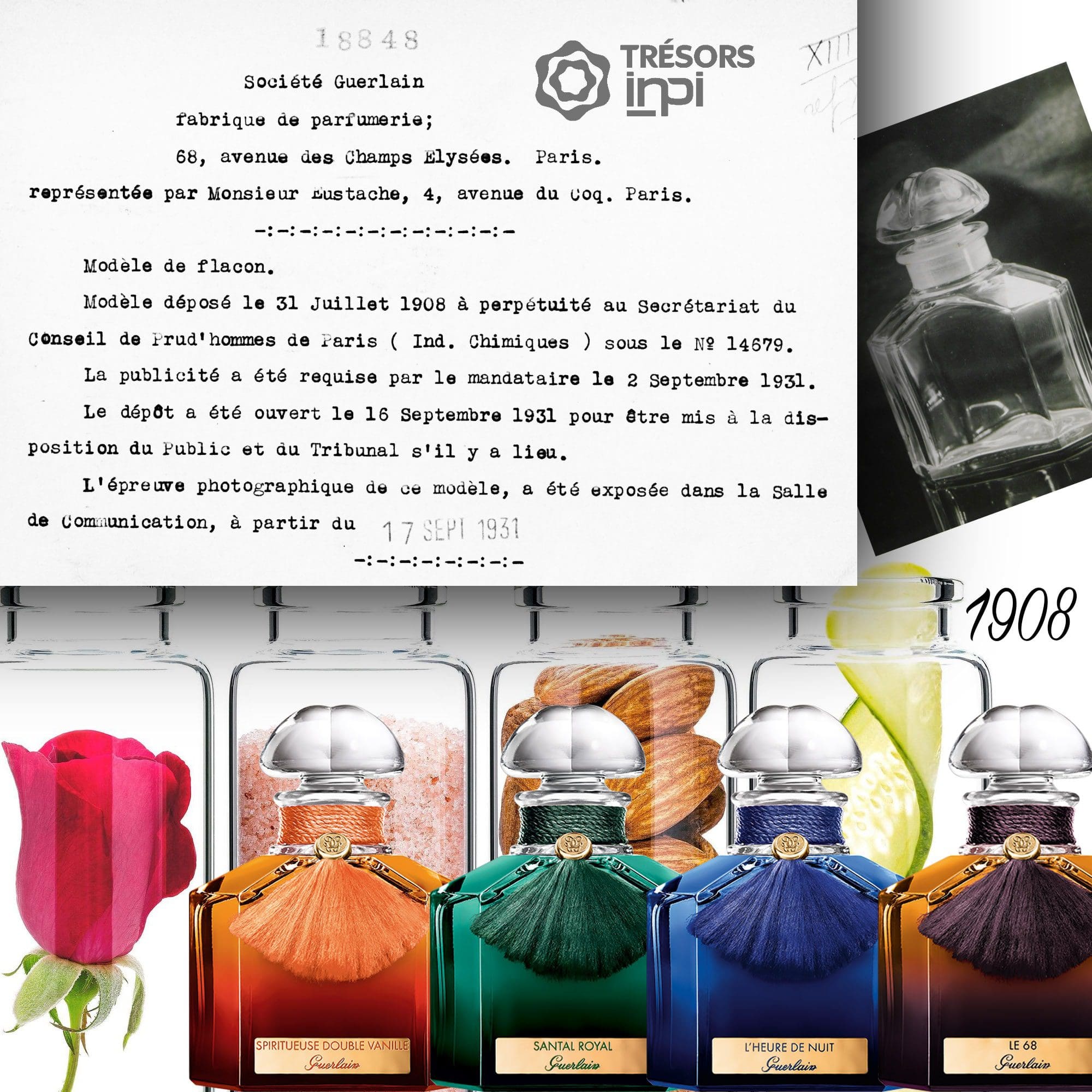 Flacon Bouchon Quadrilobe design registrato nel 1908 e in uso fino ad oggi - Tresors INPI di RUNWAY MAGAZINE