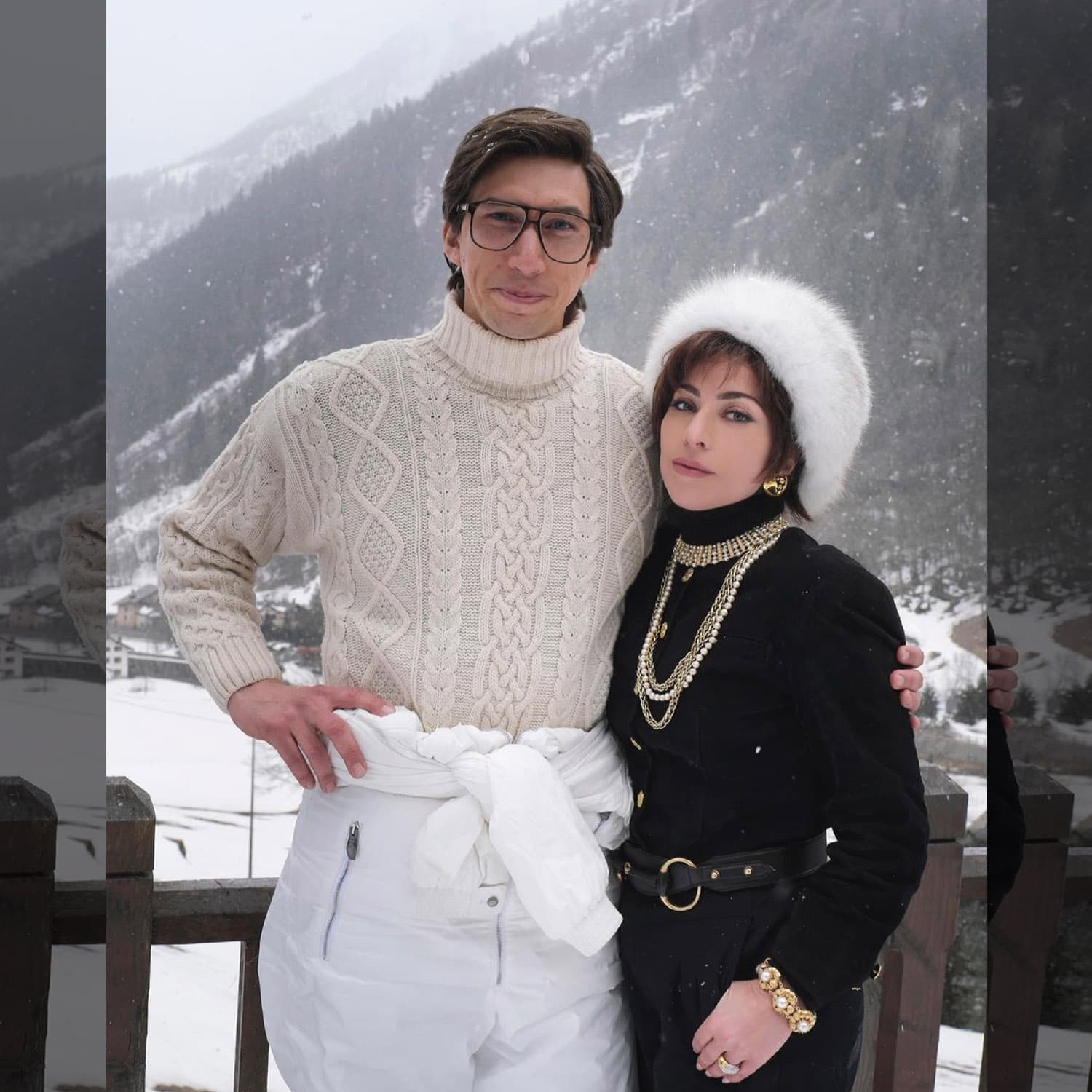 Gucci 100 anniversary - movie The House of Gucci - Lady Gaga and Adam Driver