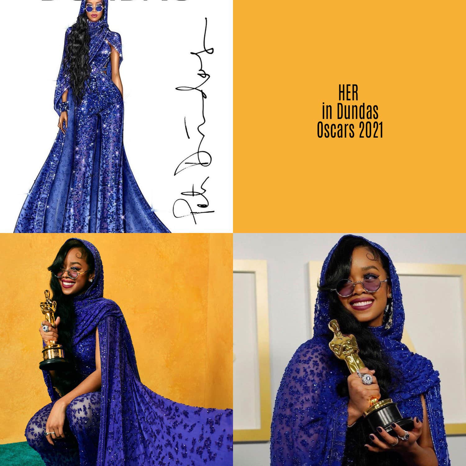HER in Dundas für Oscars 2021 von RUNWAY MAGAZIN