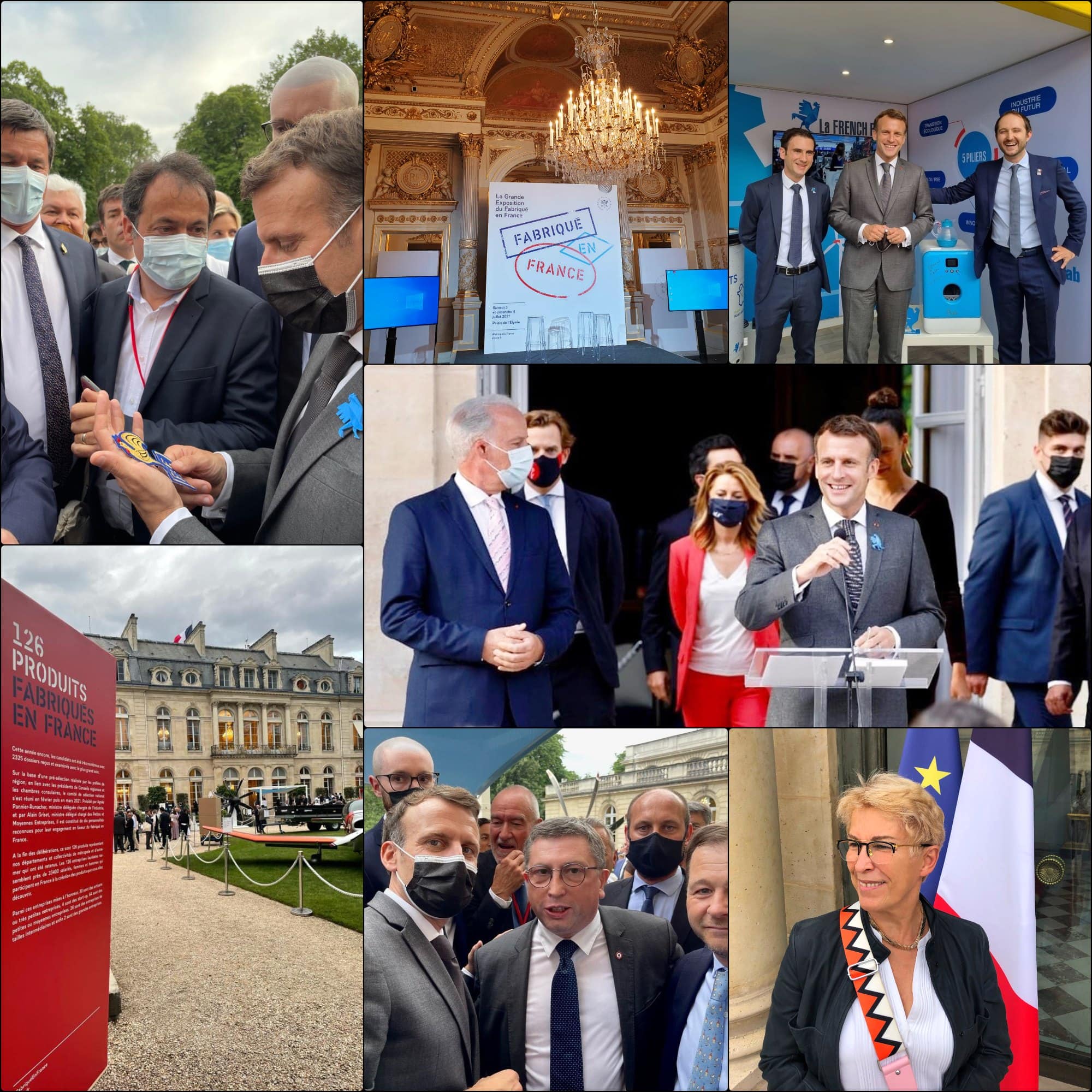 Fabriqué en France 2021 Élysée expo par RUNWAY MAGAZINE. Emmanuel Macron, Guillaumette Duplaix