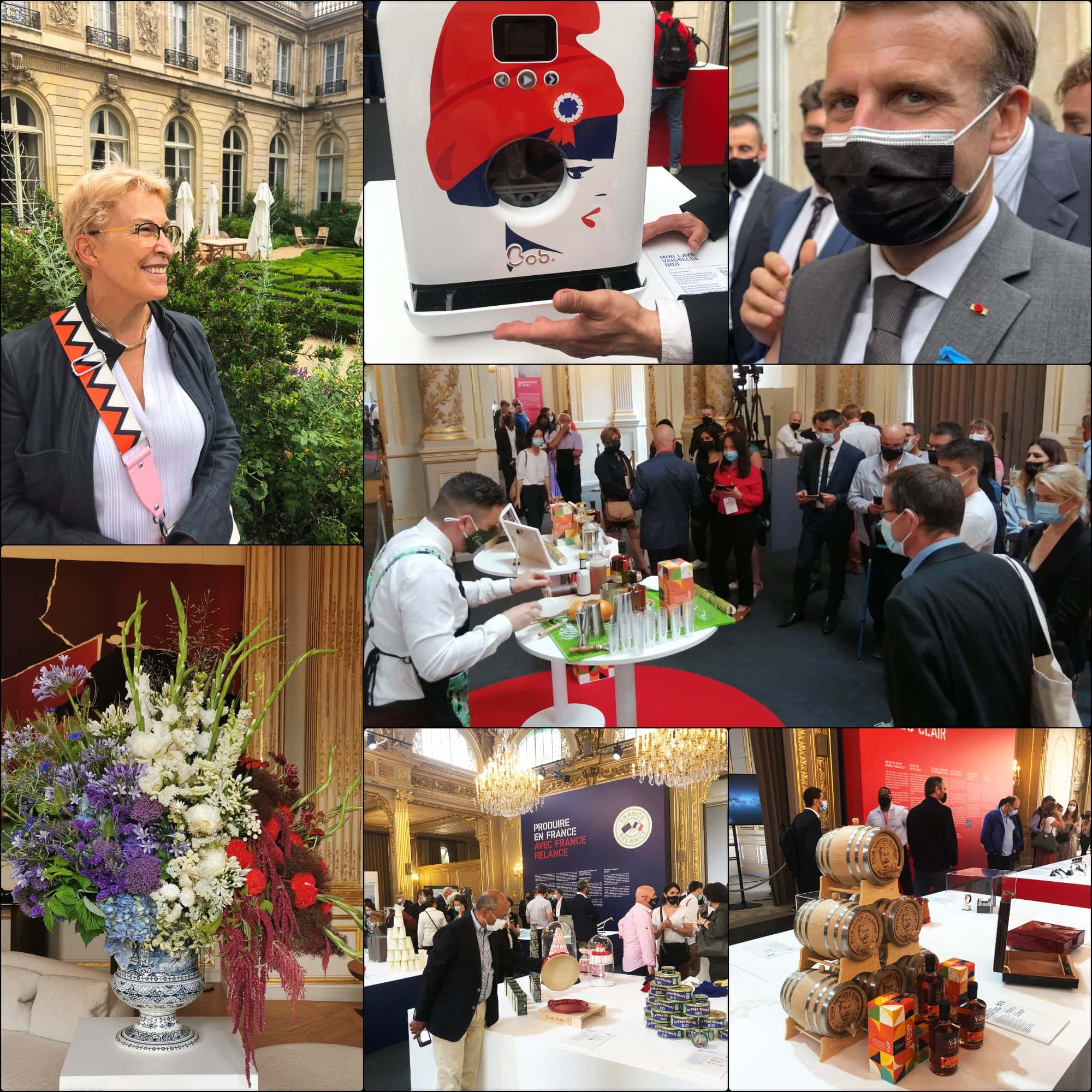 Fabriqué en France 2021 Élysée expo par RUNWAY MAGAZINE. Emmanuel Macron, Guillaumette Duplaix