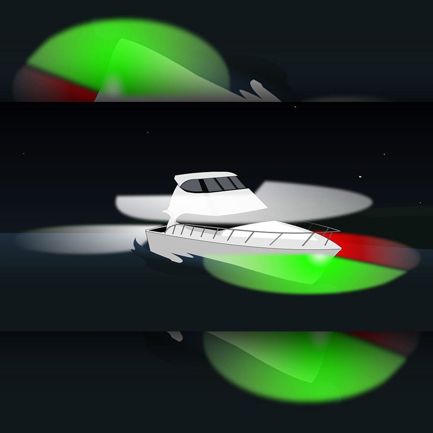 Navigation GREEN and red lights on boats for 12 m
