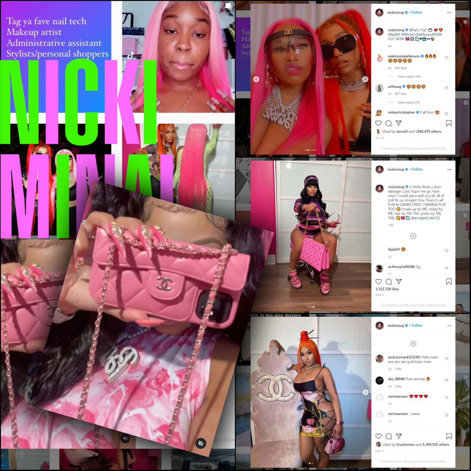 Chanel, Louis Vuitton, Dolce Gabbana para Nicki Minaj e WHOLE LOTTA MONEY