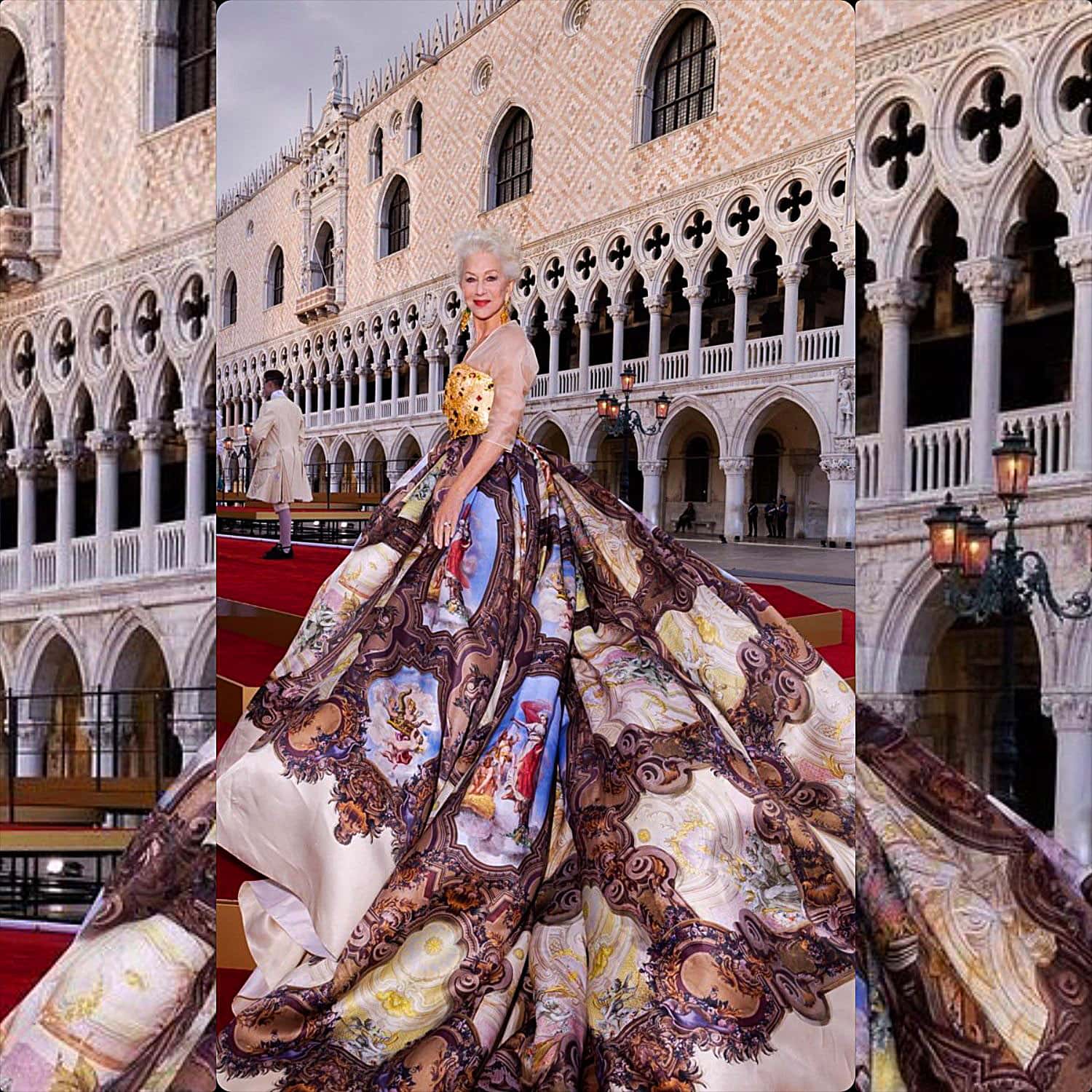 Helen Mirren in Dolce Gabbana bei der Alta Moda Show in Venedig 2021 RUNWAY MAGAZIN