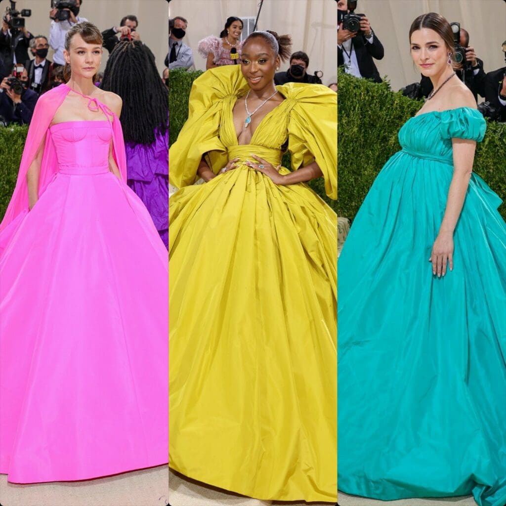 Bee Carrozzini, Carey Mulligan, Normani in Valentino at Met Gala 2021 by RUNWAY MAGAZINE