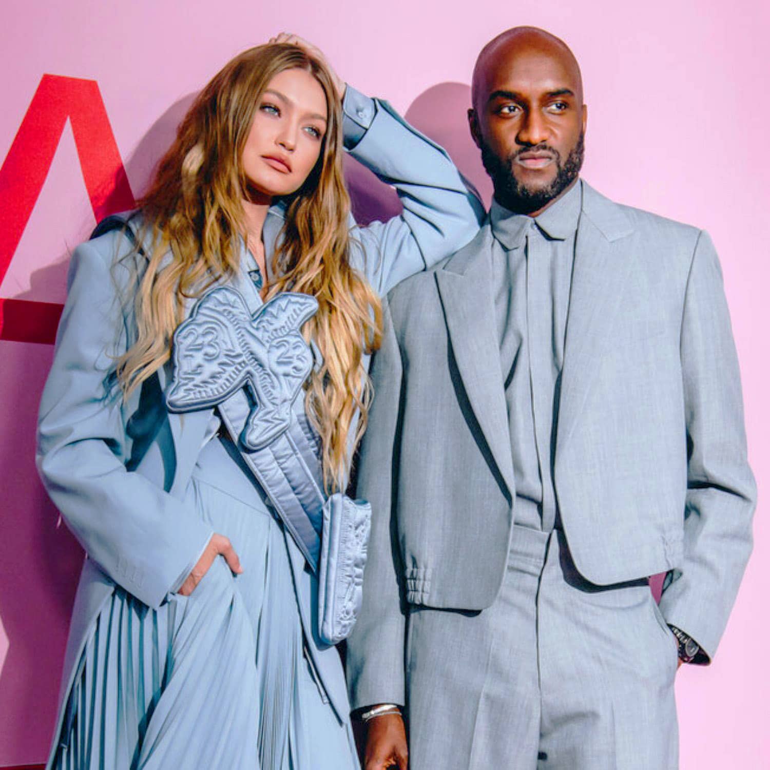 CFDA Awards 2021 - Gigi Hadid and Virgil Abloh designer of Louis Vuitton menswear