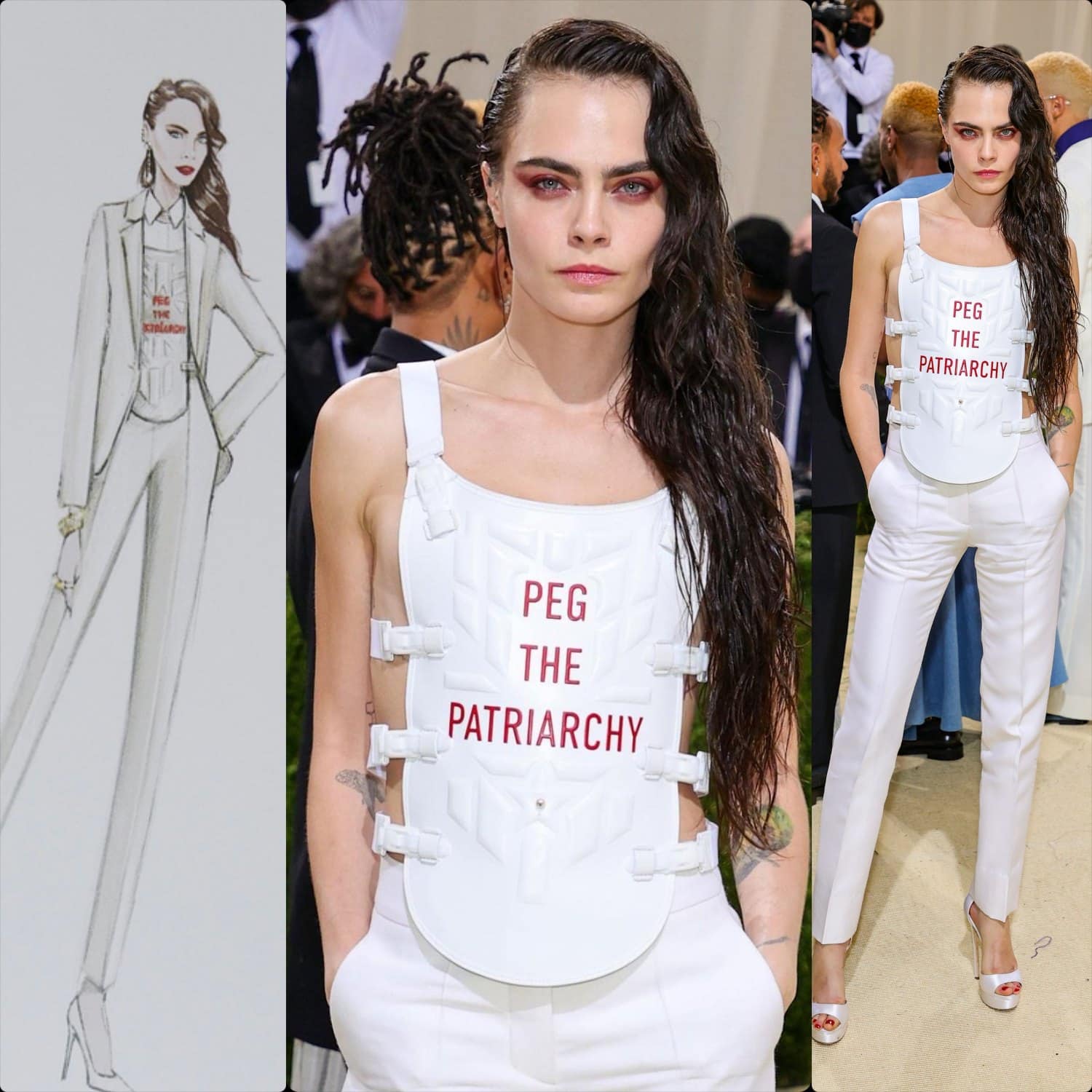 Cara Delevingne in Dior al Met Gala 2021 di RUNWAY MAGAZINE