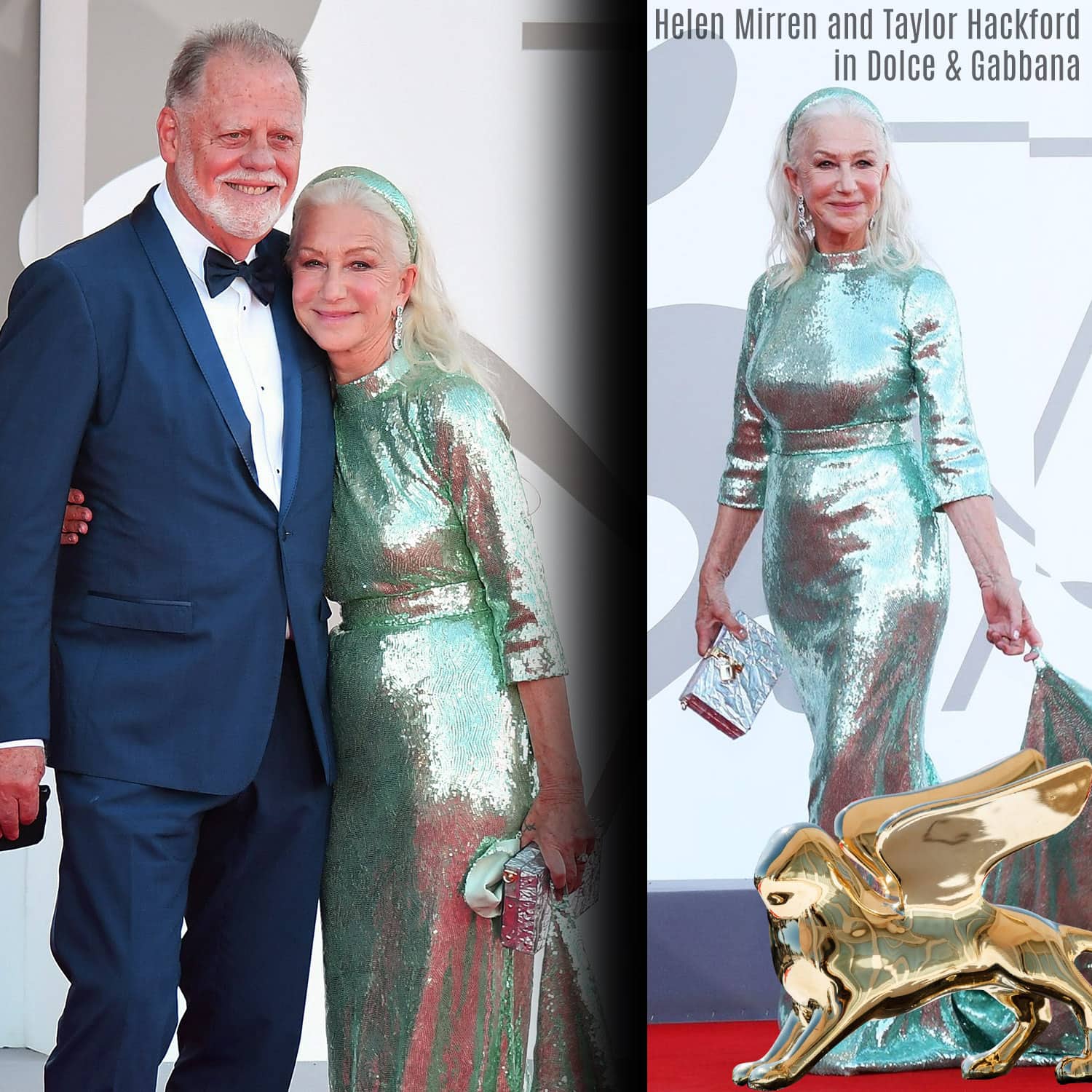 ヘレン・ミレンとテイラー・ハックフォードがドルチェ・ガッバーナで第78回ヴェネツィア映画祭に出演 RUNWAY マガジン